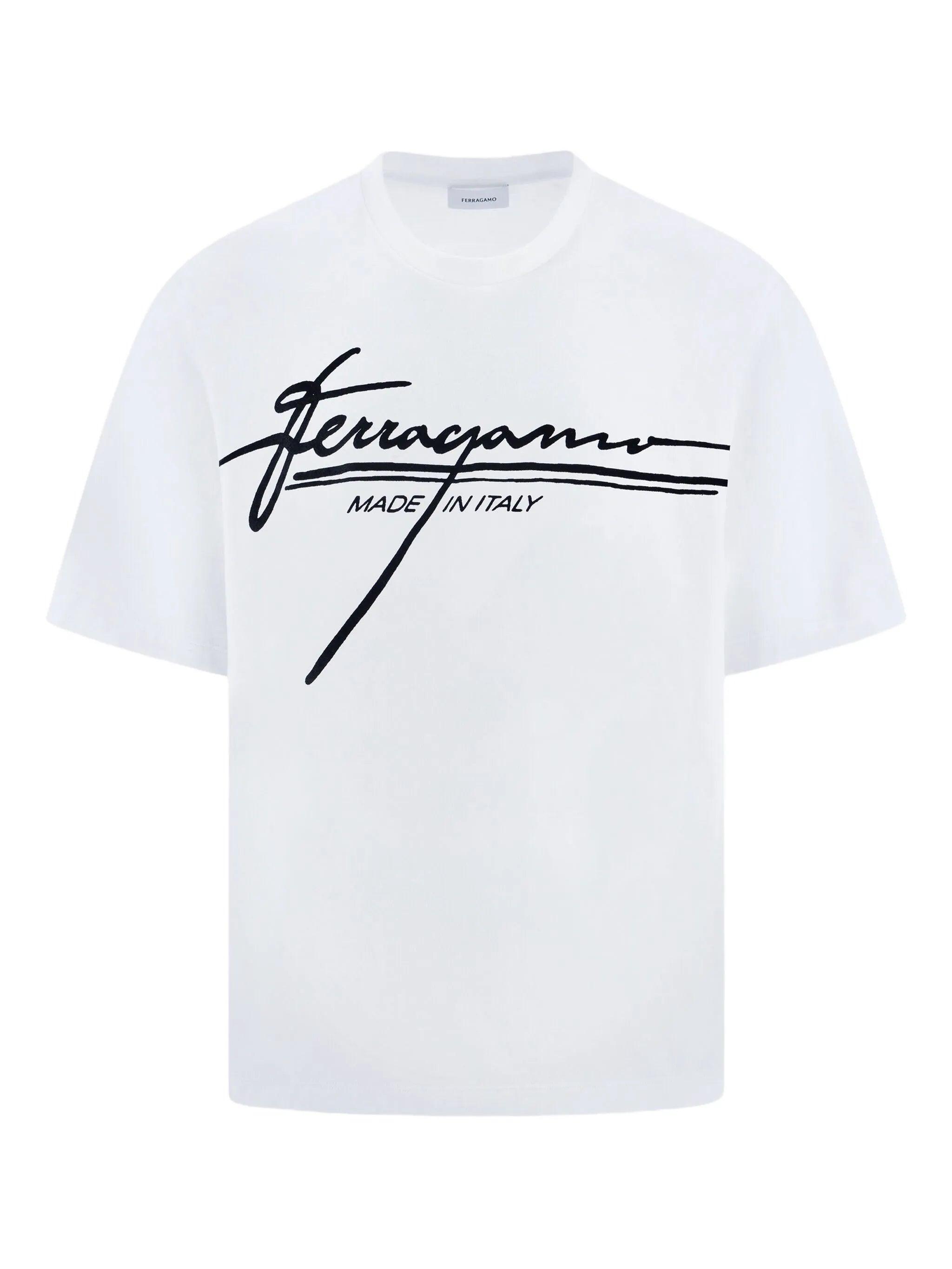 Tシャツ・カットソー FERRAGAMO SS25 Poplin shirt (780366 WHITE) ホワイト（白）系 FERRAGAMO(フェラガモ) トップス(メンズ