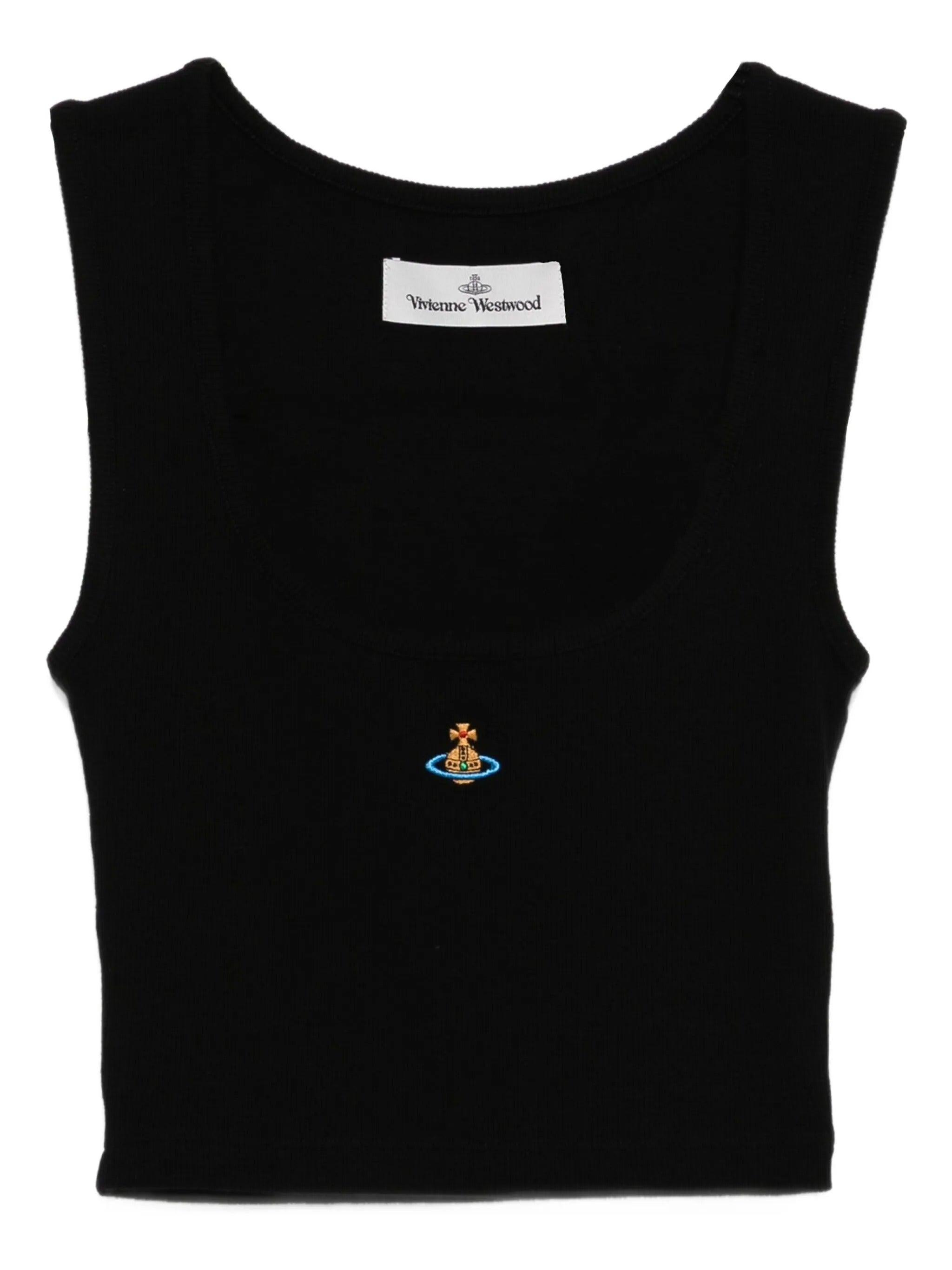 Vivienne Westwood Cropped Rib Vest in Black | Lyst