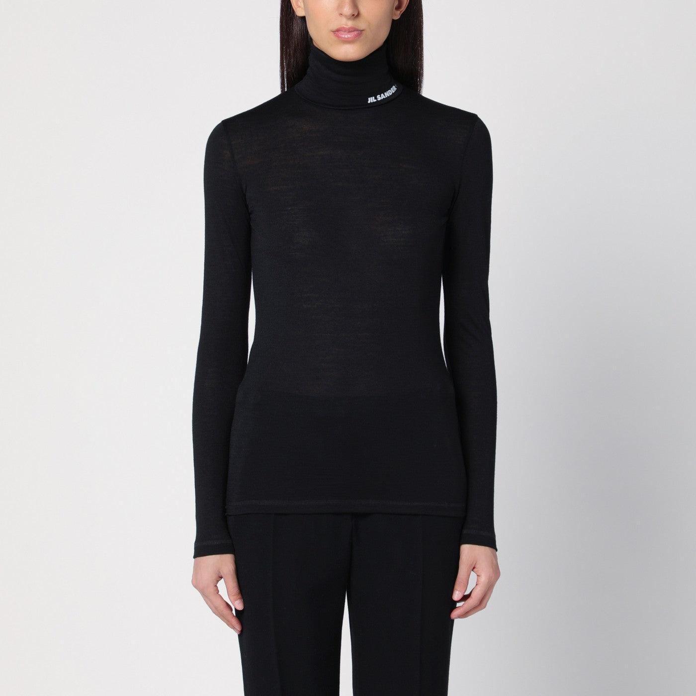 Jil Sander Wool-Blend Turtleneck Sweater in Black | Lyst Jil Sander Wool-Blend Turtleneck Sweater in Black | Lyst