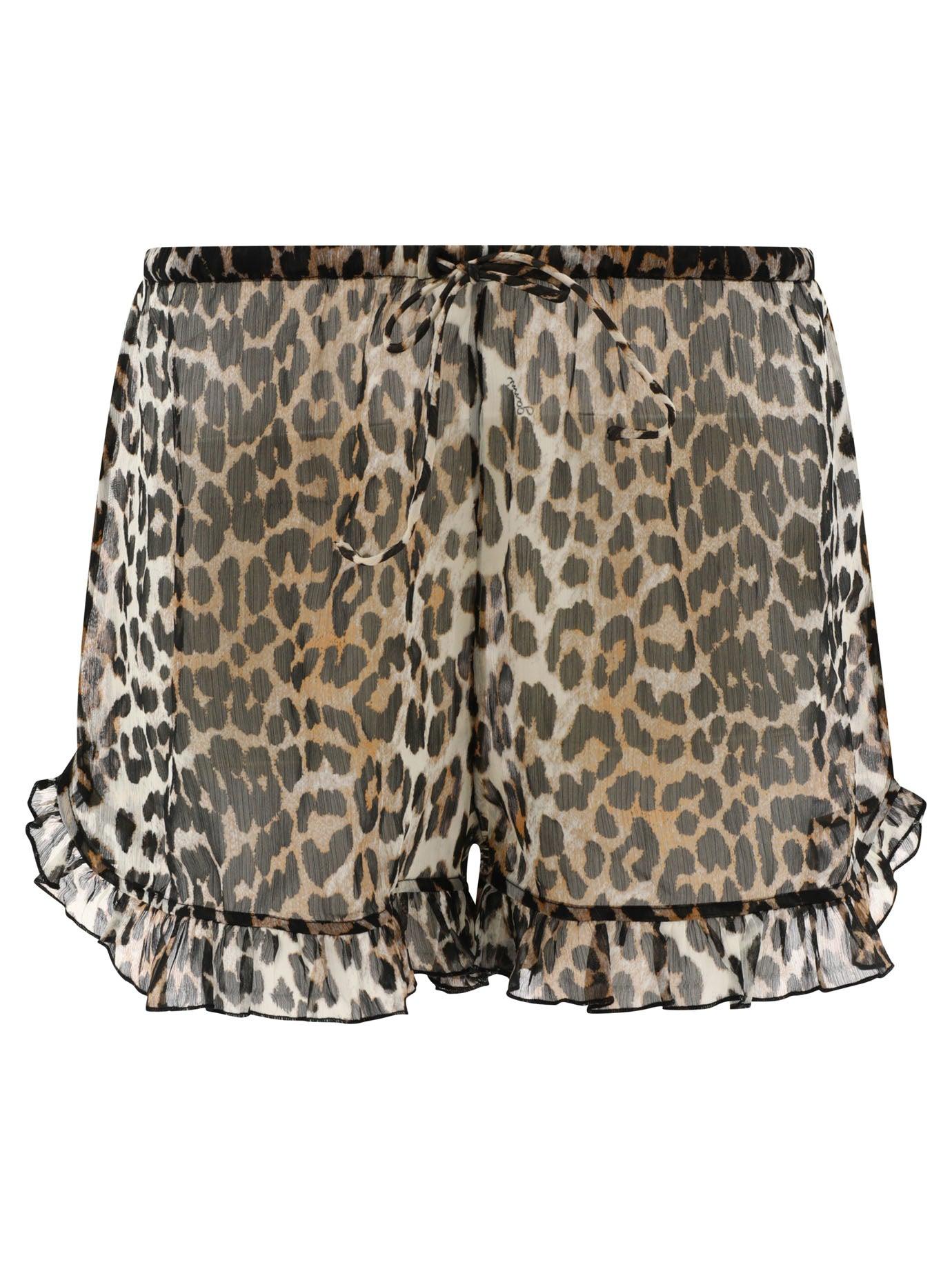 Ganni leopard shorts hotsell