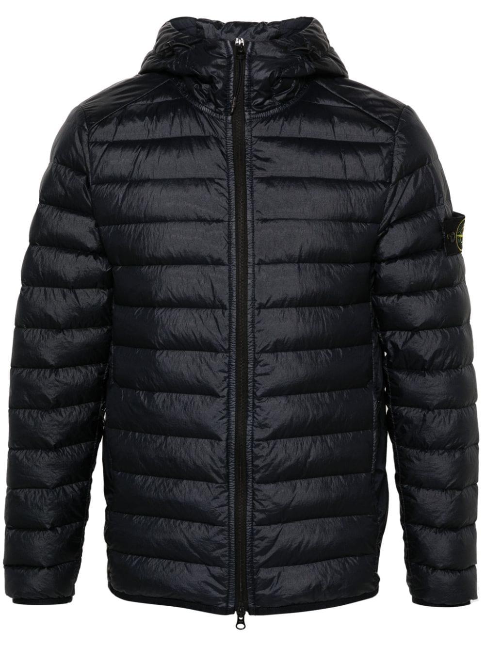 Black stone island coat hot sale