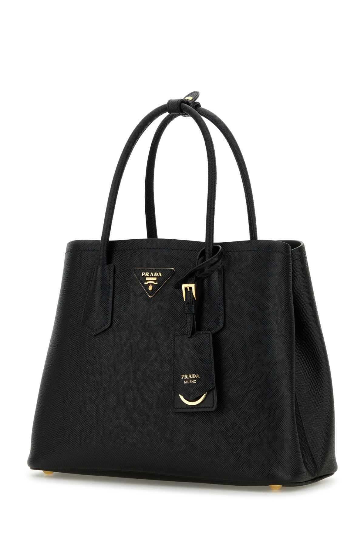 ハンドバッグ PRADA BLACK LEATHER SMALL DOUBLE HANDBAG Prada Black Leather Small Double Handbag | Lyst