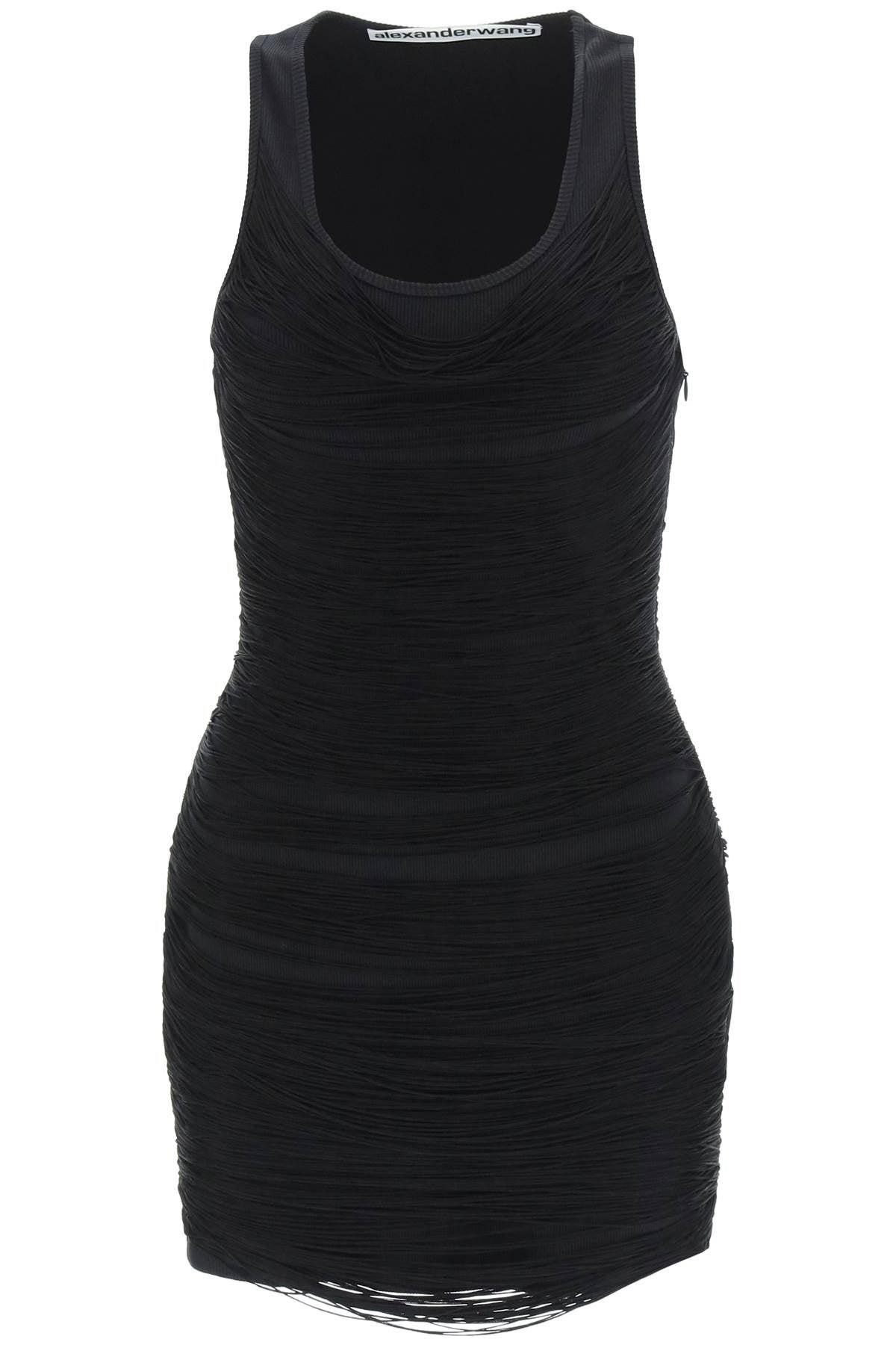 Alexander Wang Fringe Mini Dress in Black | Lyst