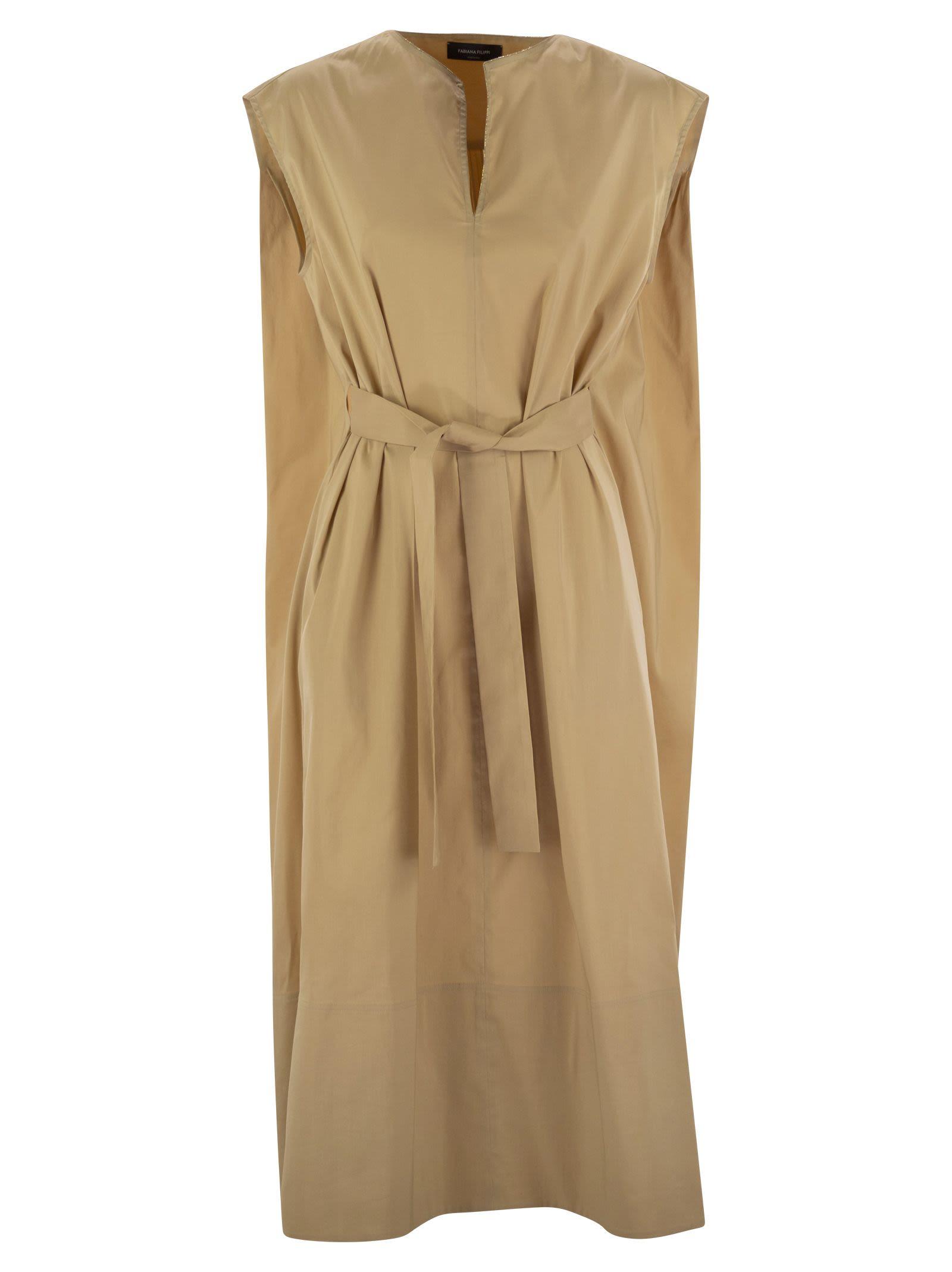 パーティードレス FABIANA FILIPPI Cotton-blend dress with diamond thread Fabiana Filippi Cotton Blend Dress With Diamond Thread in
