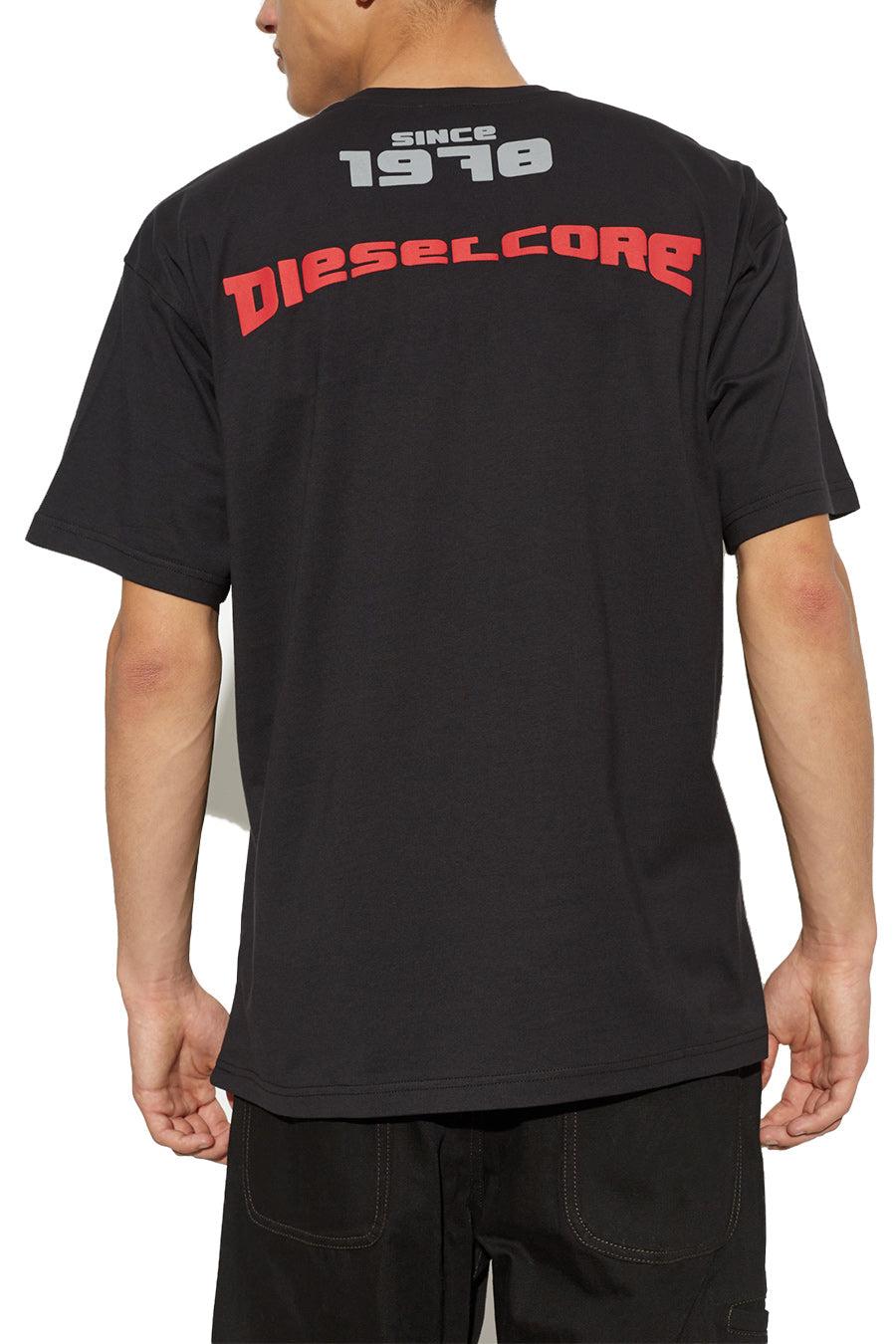 Diesel T-Shirt Marl Grigia con Stampa T-Diego Diesel T-Shirt Marl Grigia con Stampa T-Diego