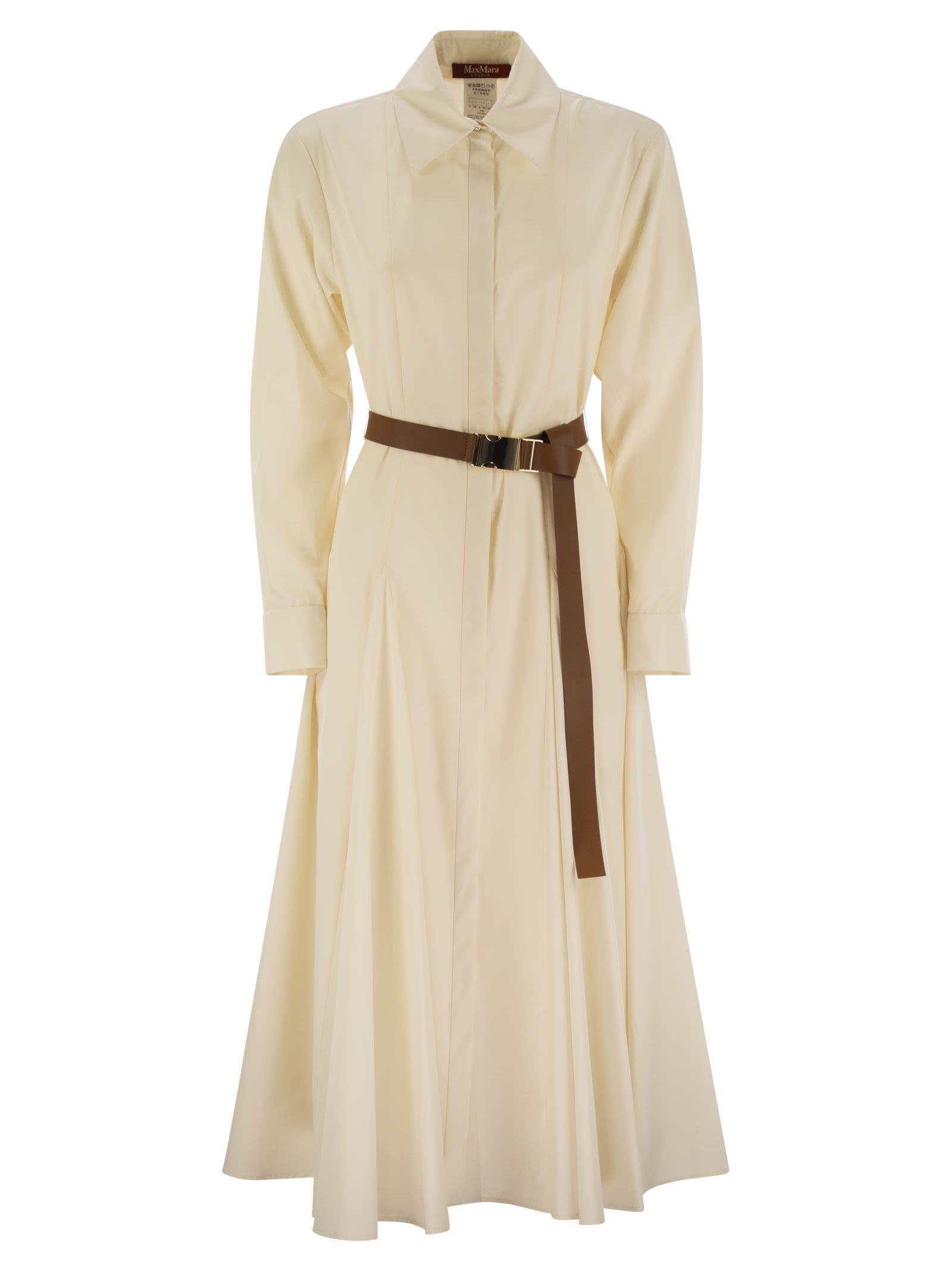 パーティードレス Max Mara DANCING - Cotton chemise dress Max Mara Studio Dancing dress in brown cotton | H-Brands