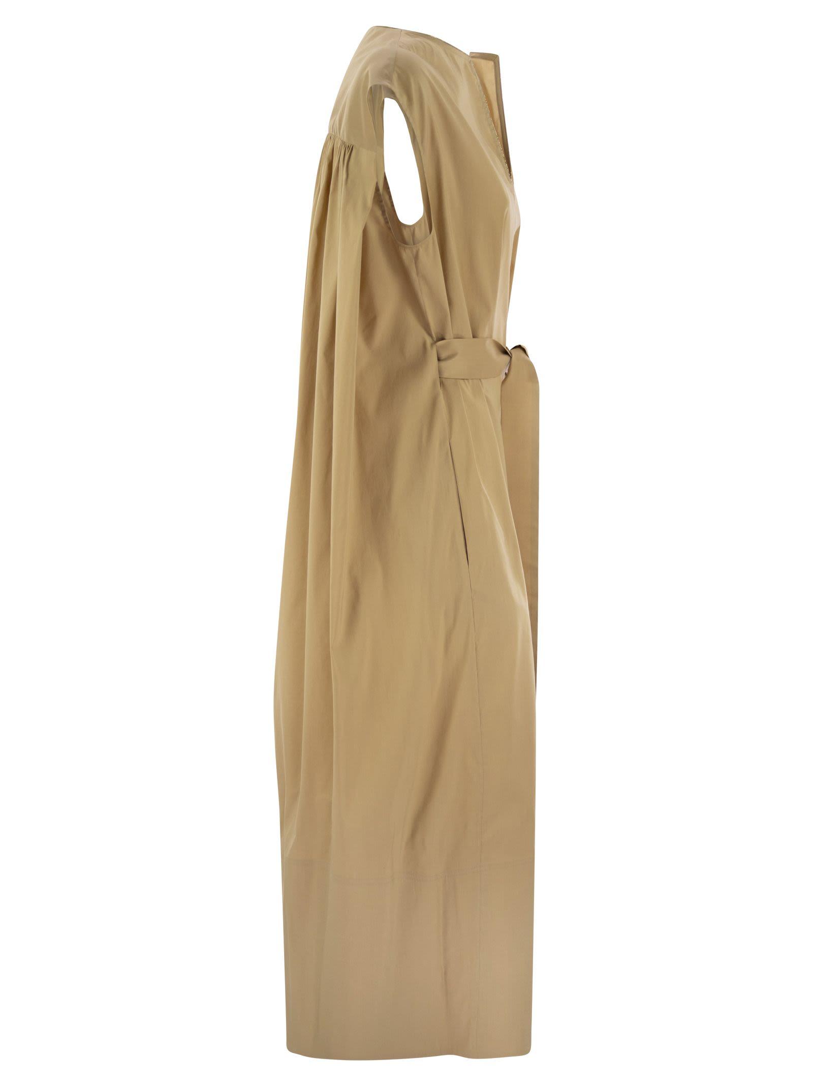 Fabiana Filippi Cotton Blend Dress With Diamond Thread in