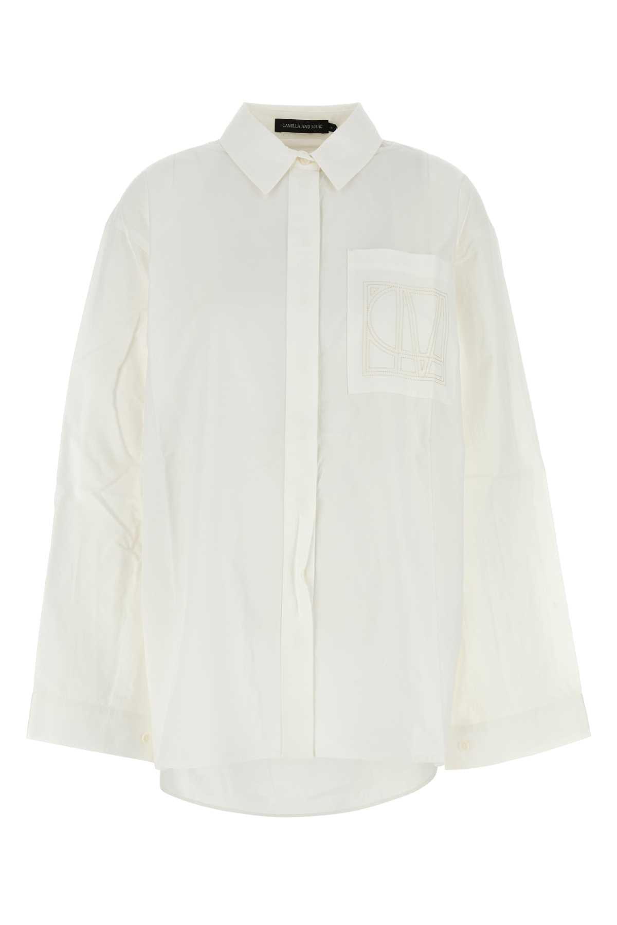 Tシャツ・カットソー camilla and marc Ivory stretch polyester Sissil top Nora Cotton Fitted Tee in Soft White CAMILLA AND MARC® C&M
