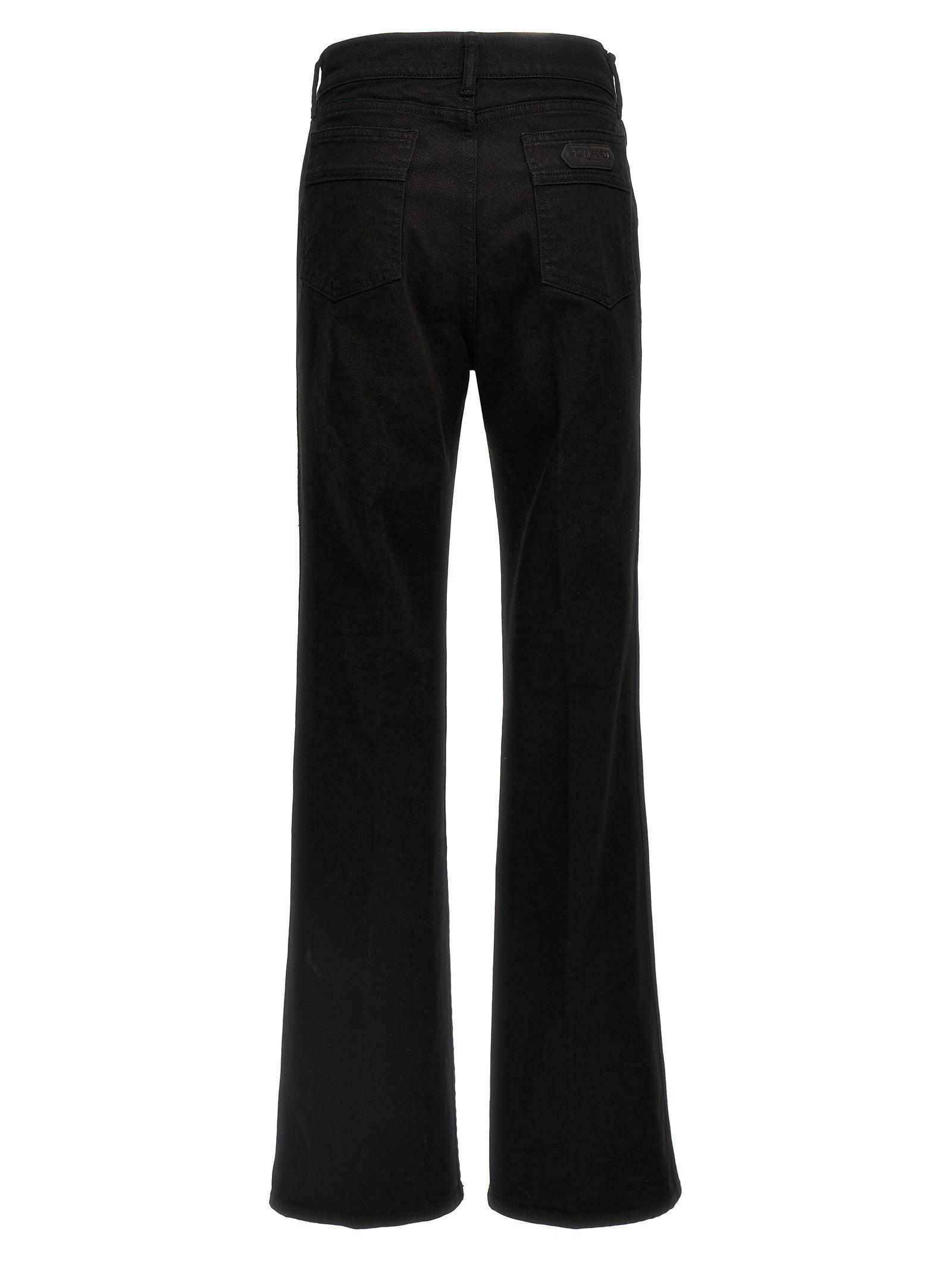 パンツ TOM FORD 'Stretch Twill Denim Wide Flare' jeans tom-ford-Black-Stretch-Twill-