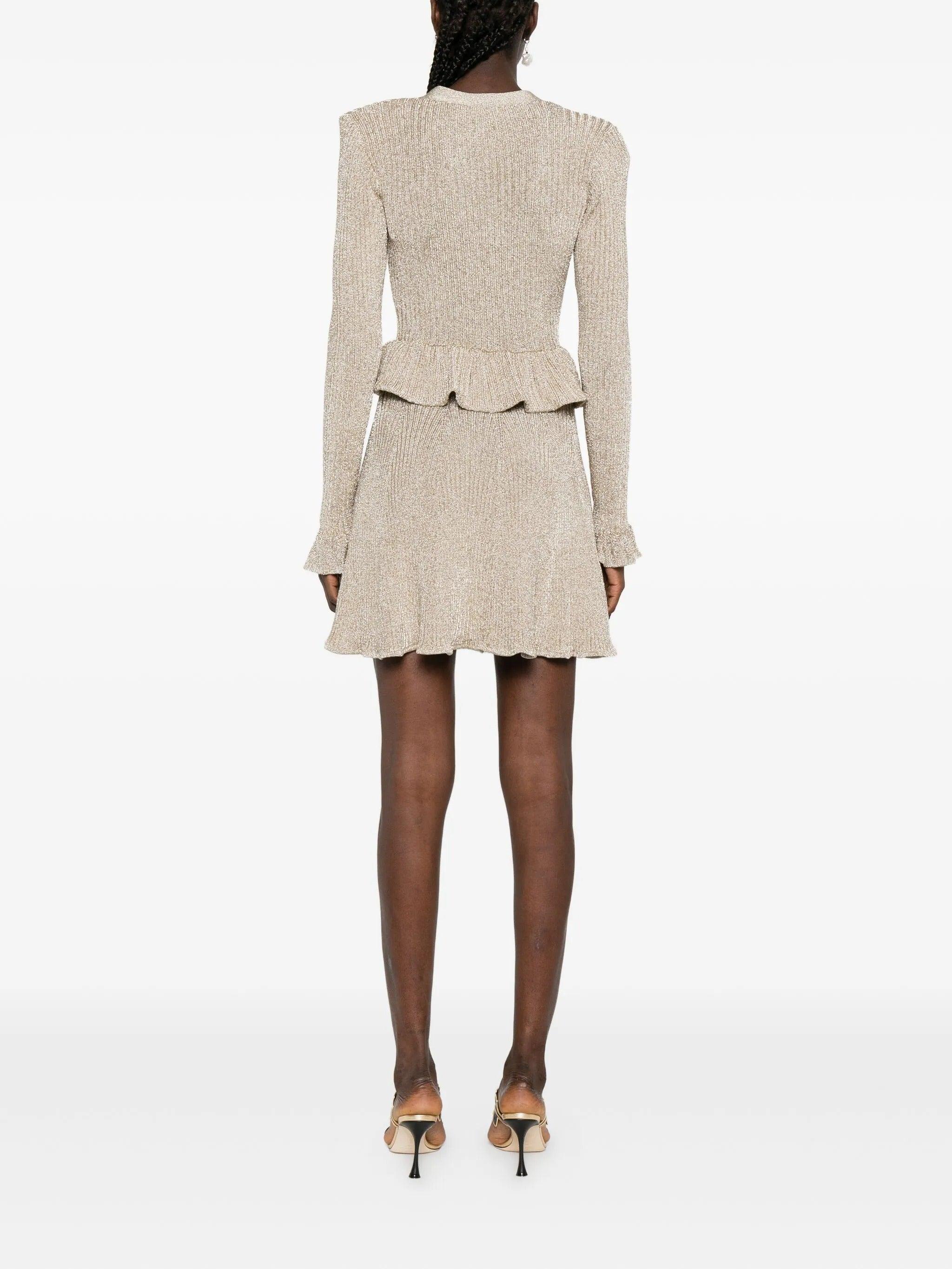 Robe Mini Self-Portrait En Lurex - Couleur Ivoire, Taille S - Neuve Sans étiquettes