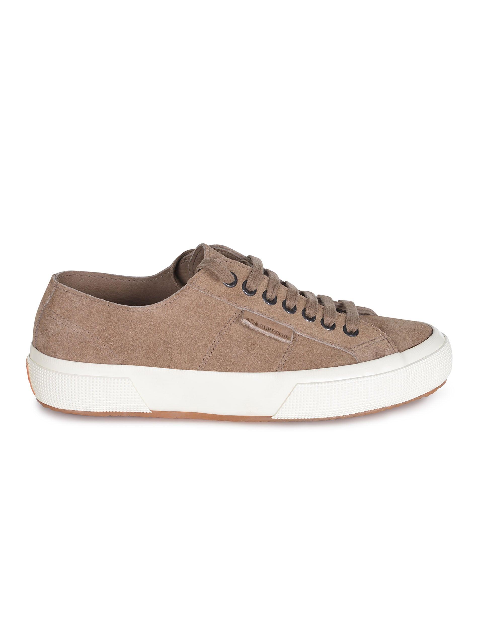 Brown Superga Suede Perforated Sneakers Superga 2750 Perf Suede