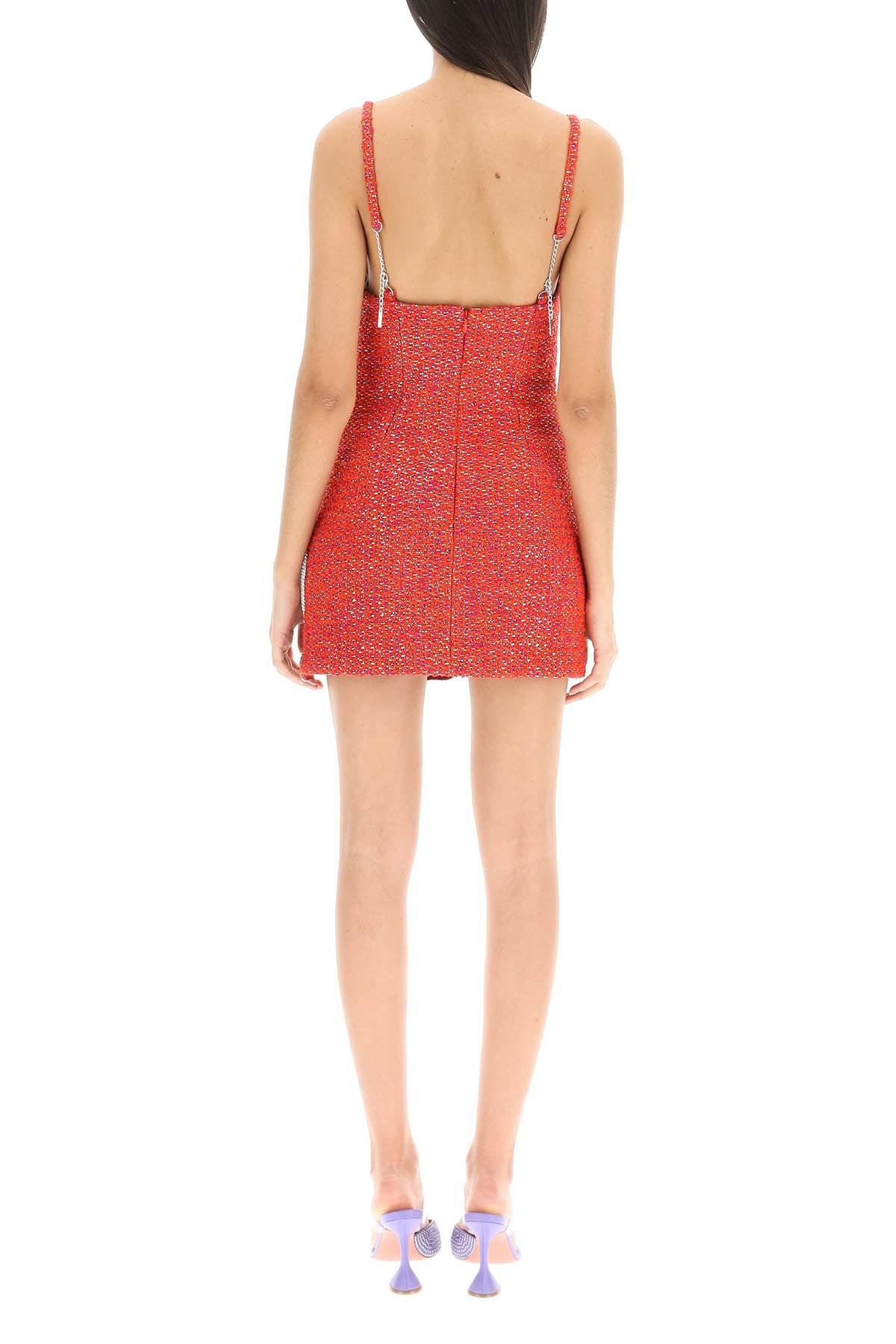 Area Lurex Tweed Mini Dress in Red | Lyst