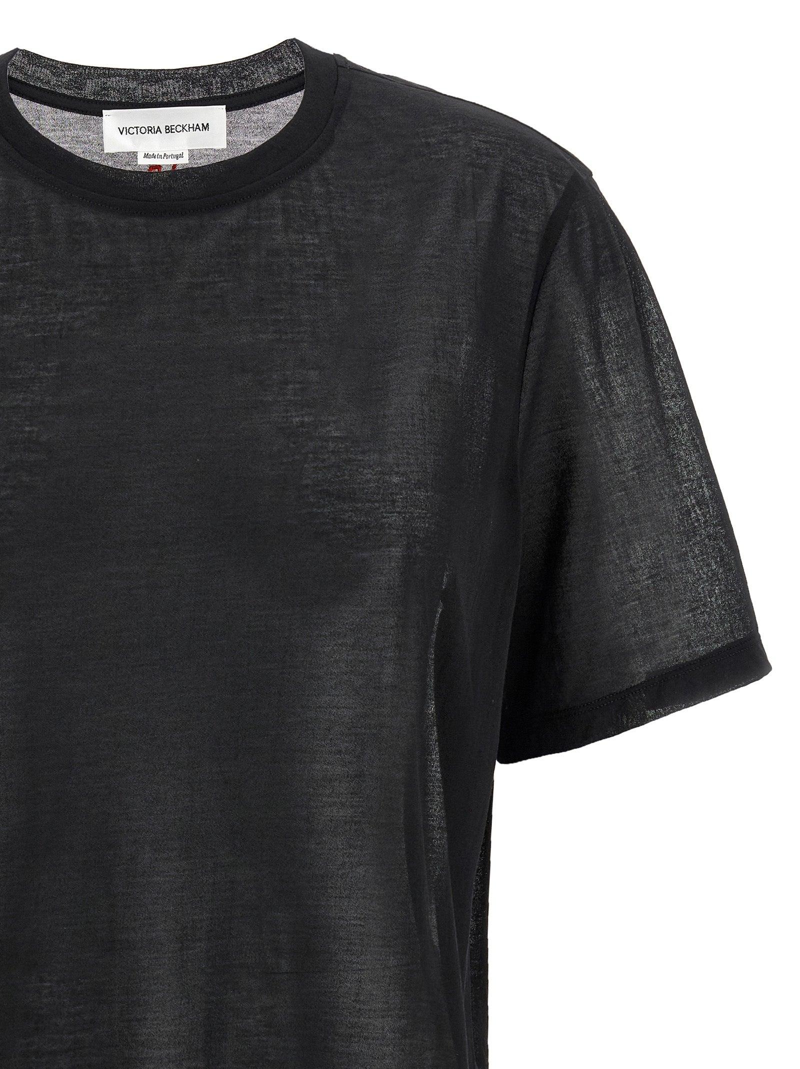 Tシャツ・カットソー VICTORIA BECKHAM Logo embroidery t-shirt Black Victoria Beckham Logo Embroidery T-Shirt in Black | Lyst