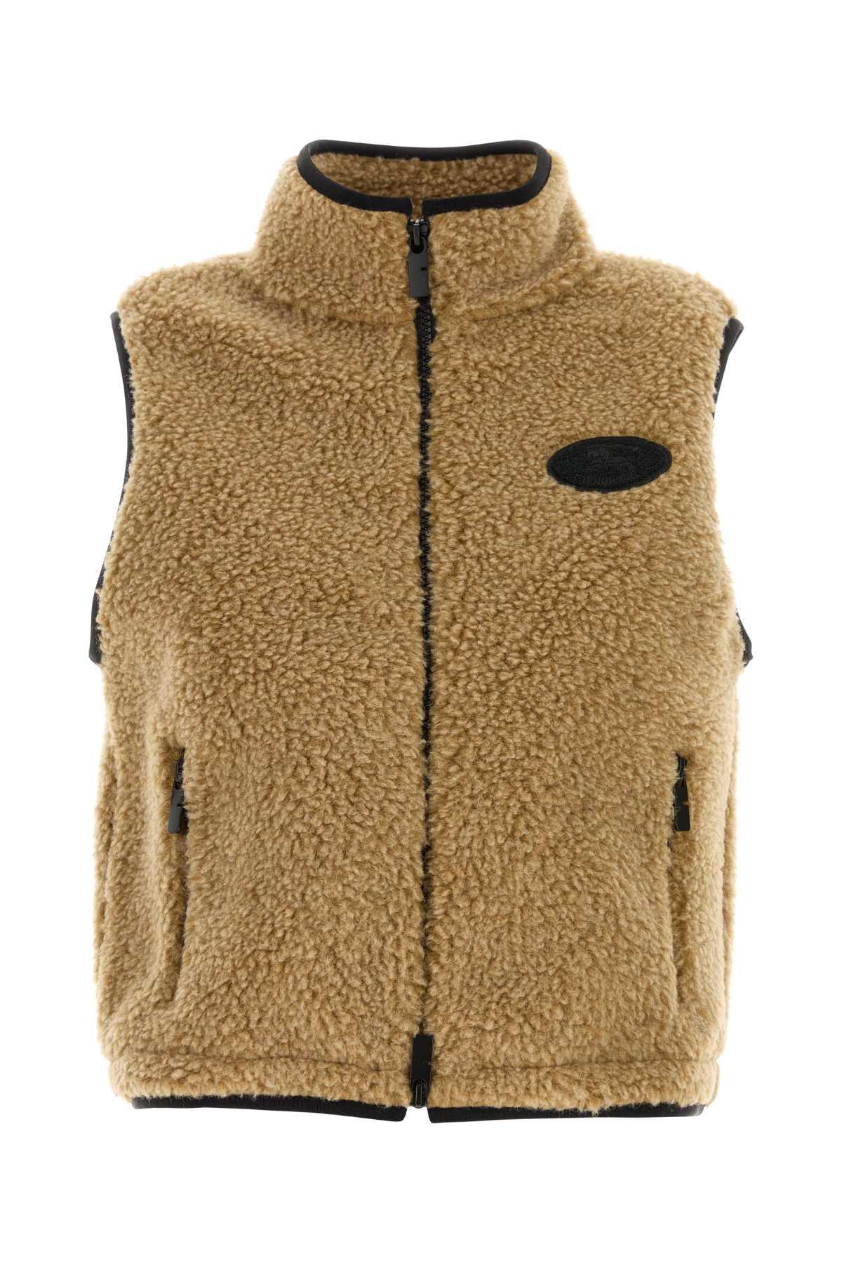 ベスト・ジレ Burberry Camel Teddy Fabric Vest burberry-Camel-Teddy-Fabric-