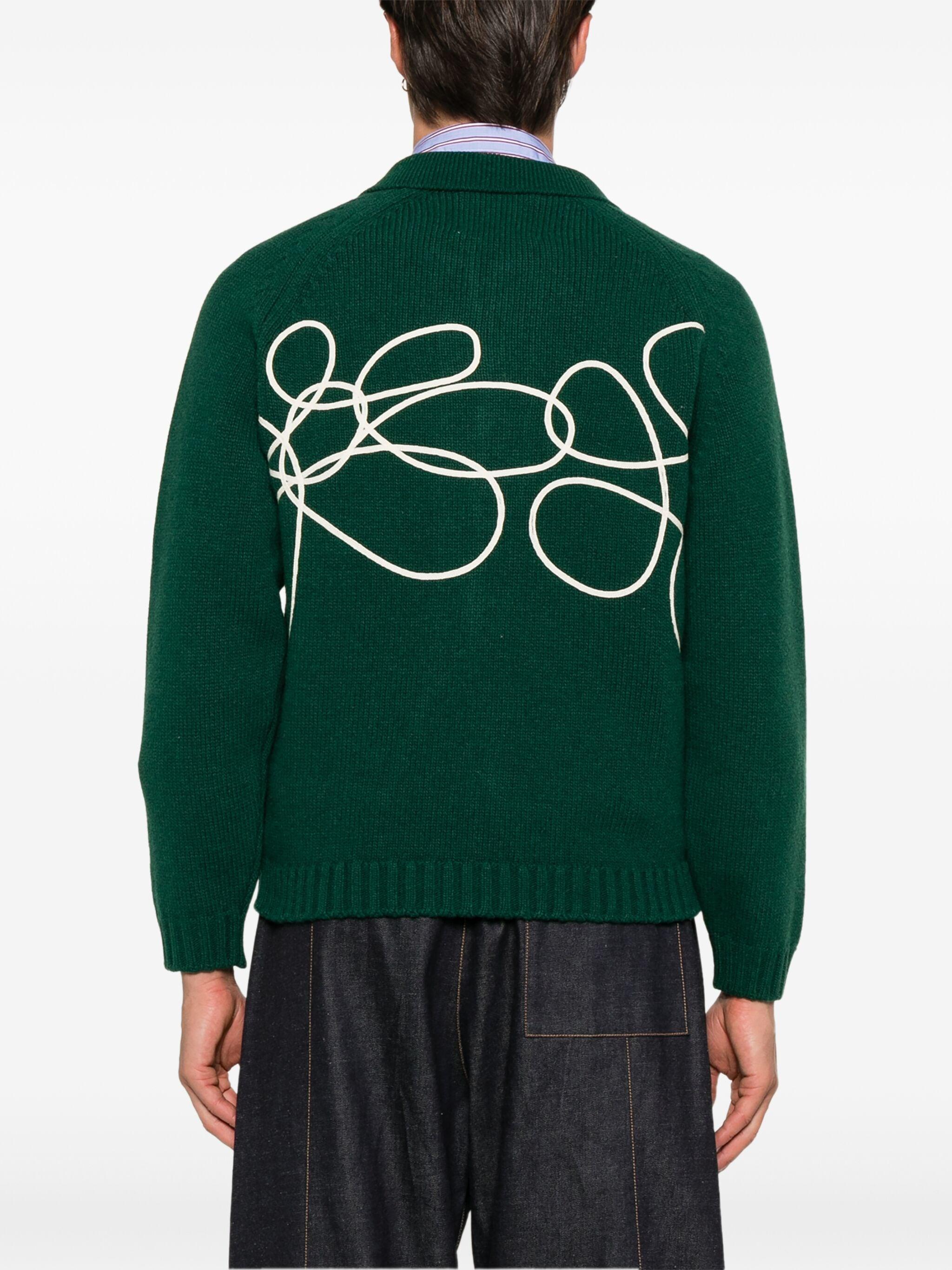Arte' Wool Blend Logo Cardigan in Green for Men | Lyst