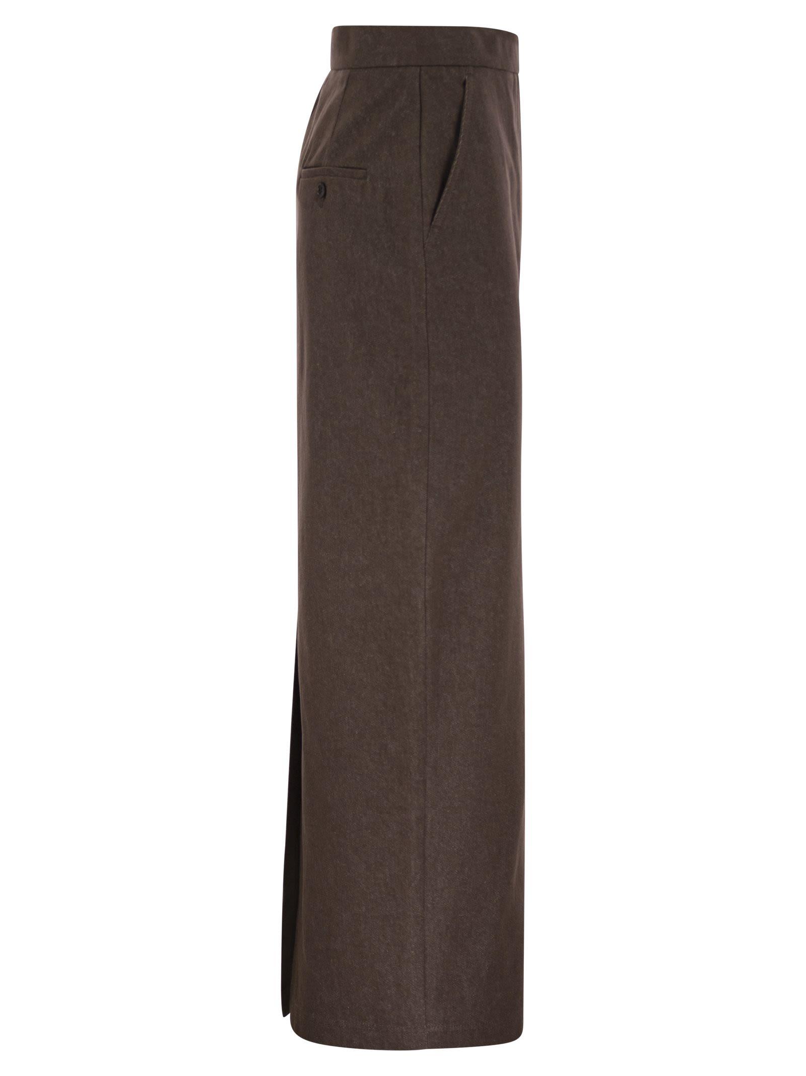 スカート Max Mara PIANOSA SKIRT IN DENIM COTTON Max Mara Pianosa Denim Effect Cotton Skirt in Brown | Lyst