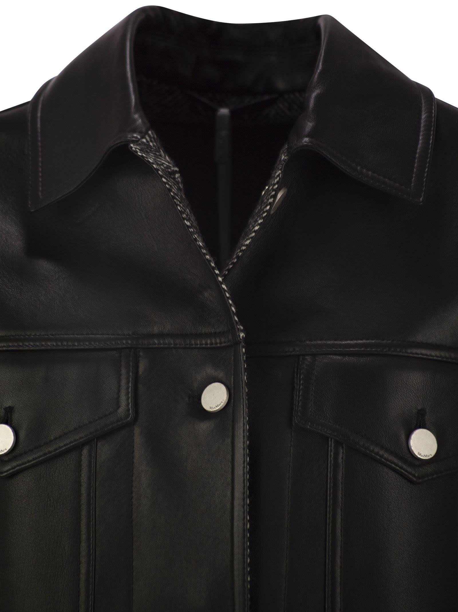 コート Max Mara GIRINO - Nappa leather over jacket Max Mara Girino Nappa Leather Over Jacket in Black | Lyst