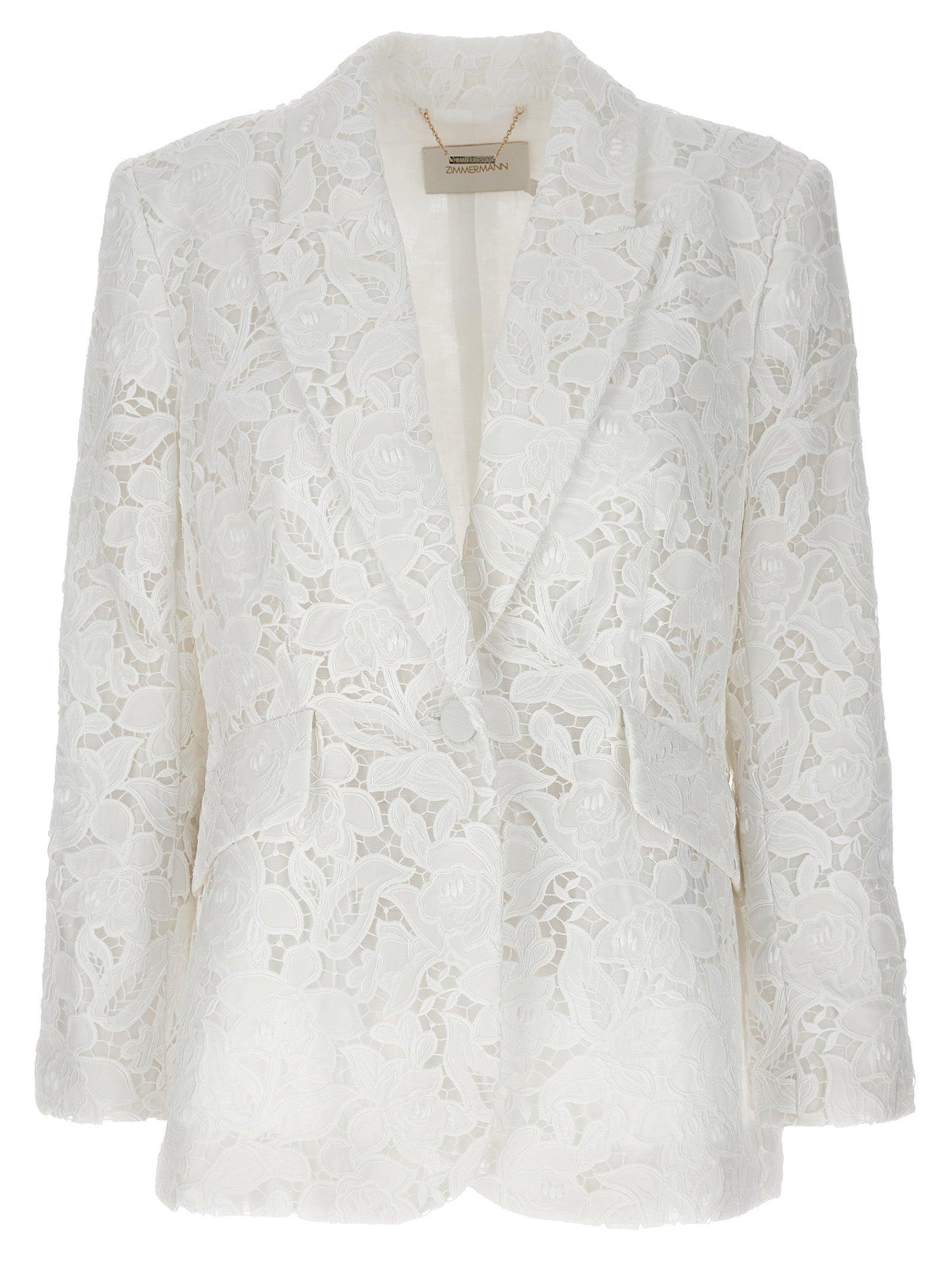 アウターその他 ZIMMERMANN Woman Blazer White 9550JS241 IVO ZIMMERMANN Jackets for Women - Shop on FARFETCH