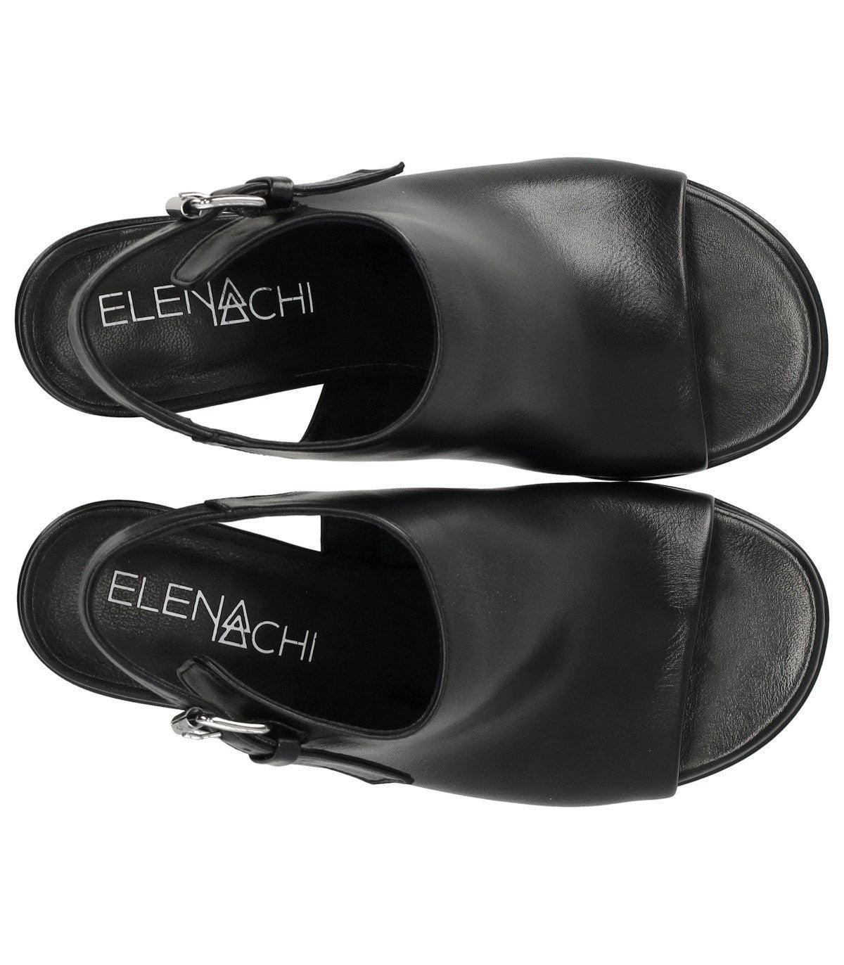 サンダル・ミュール Elena Iachi Silk Black Heeled Sandal Elena Iachi Silk Black Heeled Sandal | ShopSimon