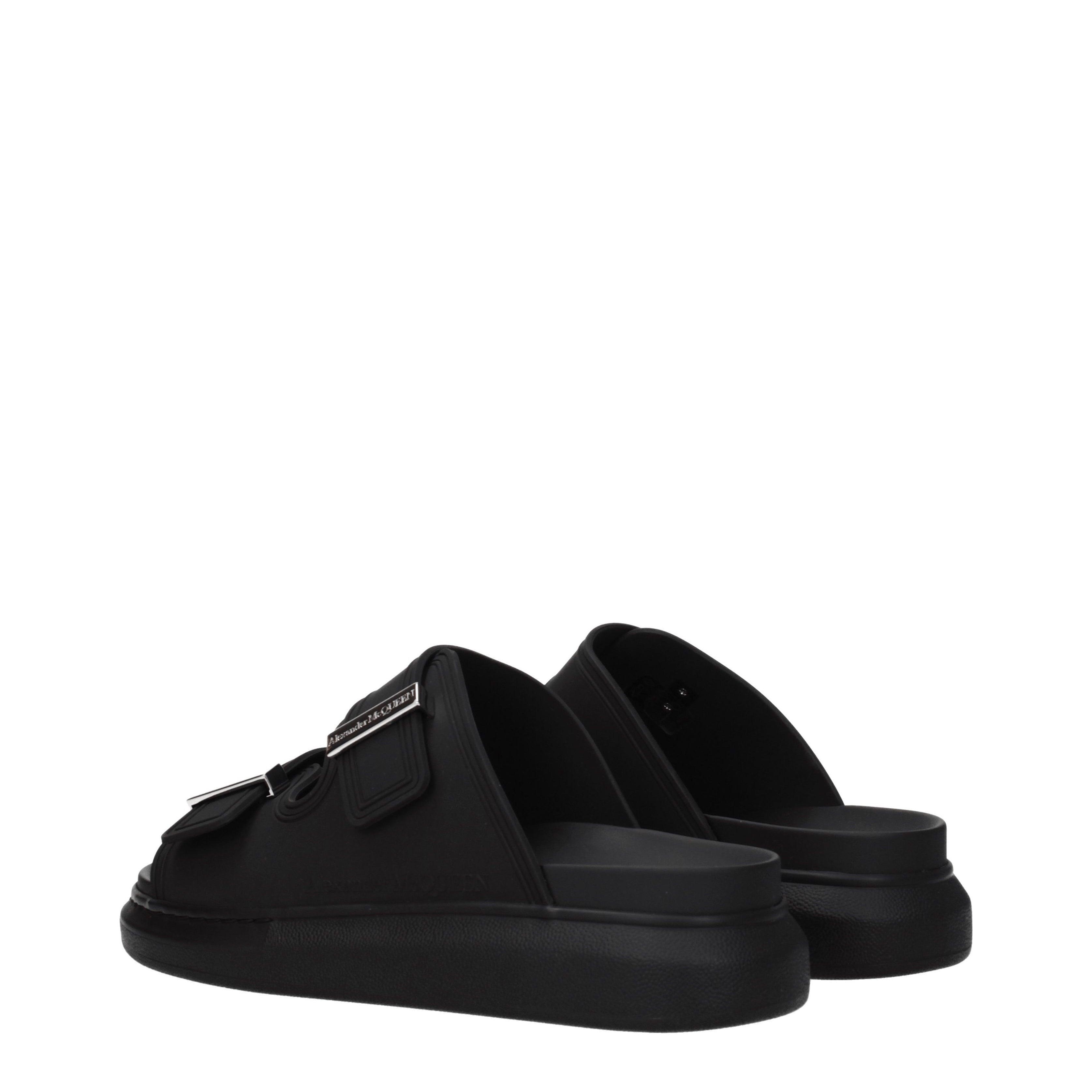 サンダル・ミュール alexander mcqueen Black leather slippers (817471WIACT 1064) Alexander McQueen Black Leather Slippers | italist
