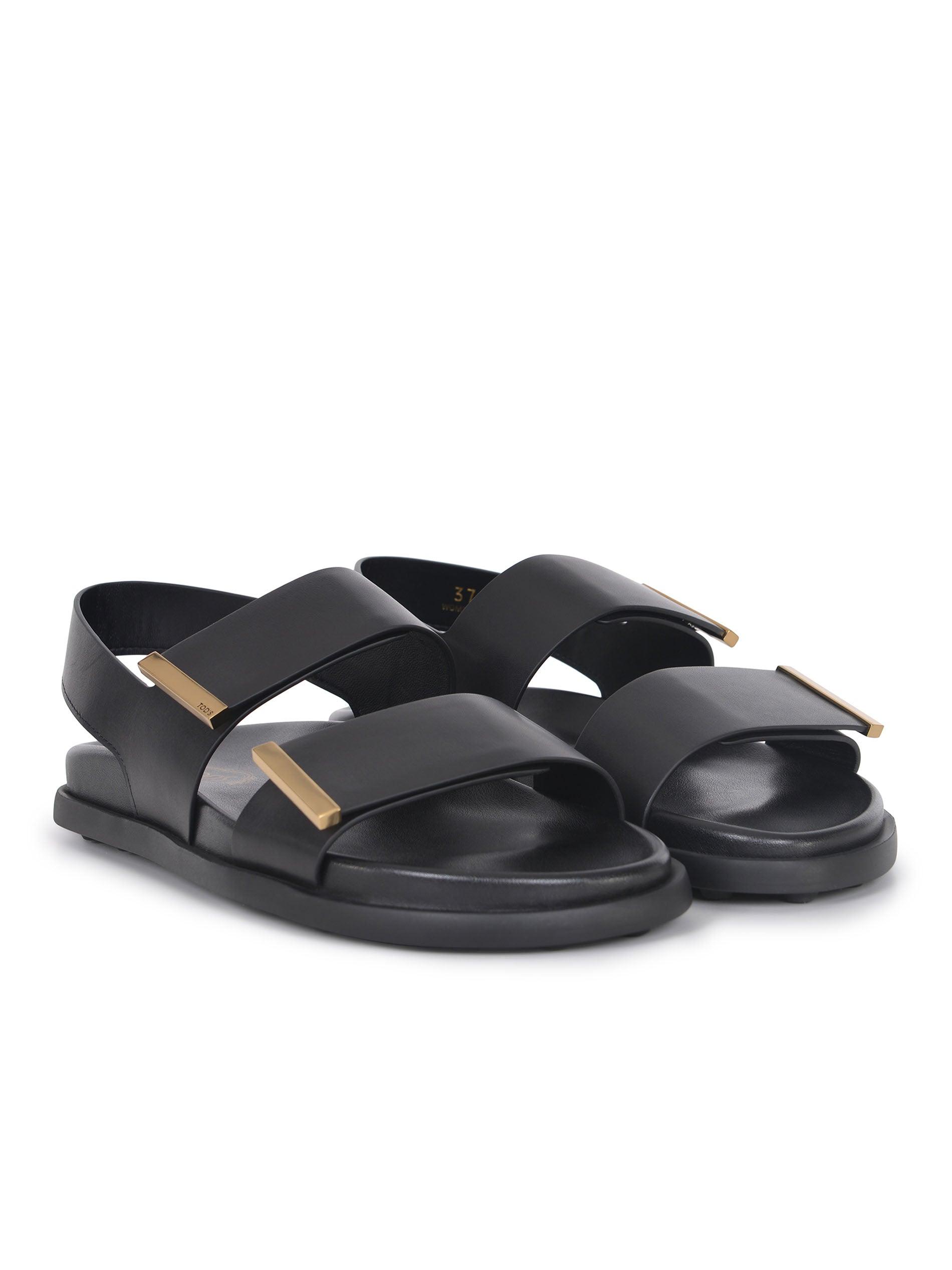【関税&送料込】Tod'S Tod S Smooth Leather Flat Sandals Tod's Flat sandals for Women | Online Sale up to 75% off | Lyst