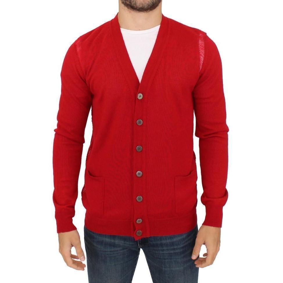 red button sweater