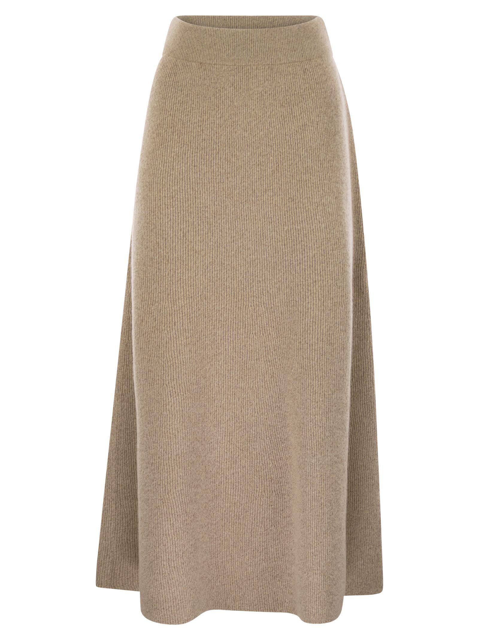 スカート FABIANA FILIPPI Platinum and lurex long skirt Fabiana Filippi Platinum And Lurex Long Skirt in Natural