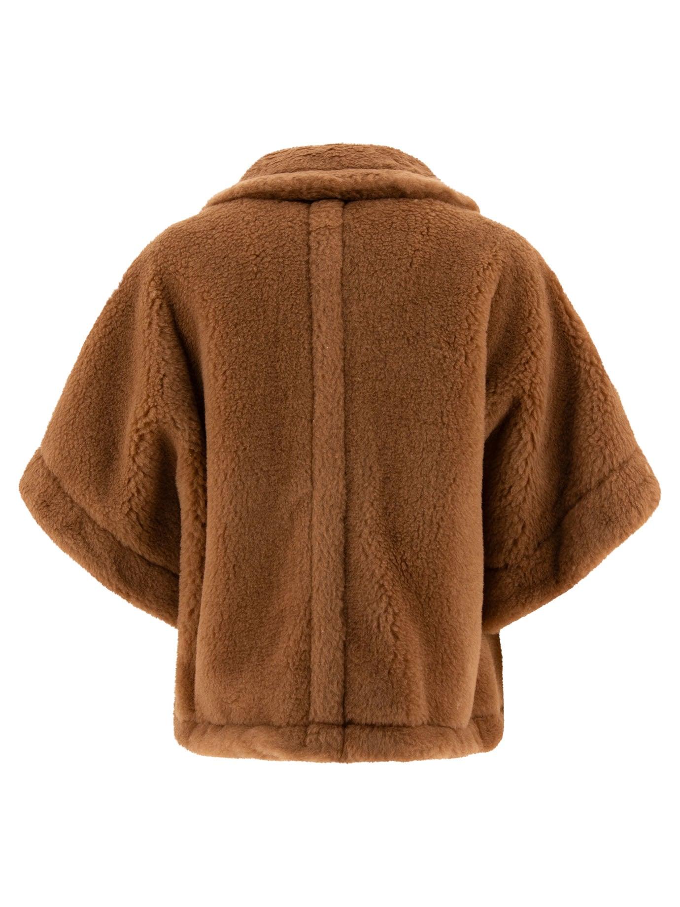 【関税＆送料込み】Max Mara 'Tenebre' Cape Tenebre alpaca, cashmere and silk teddy cape in beige - Max