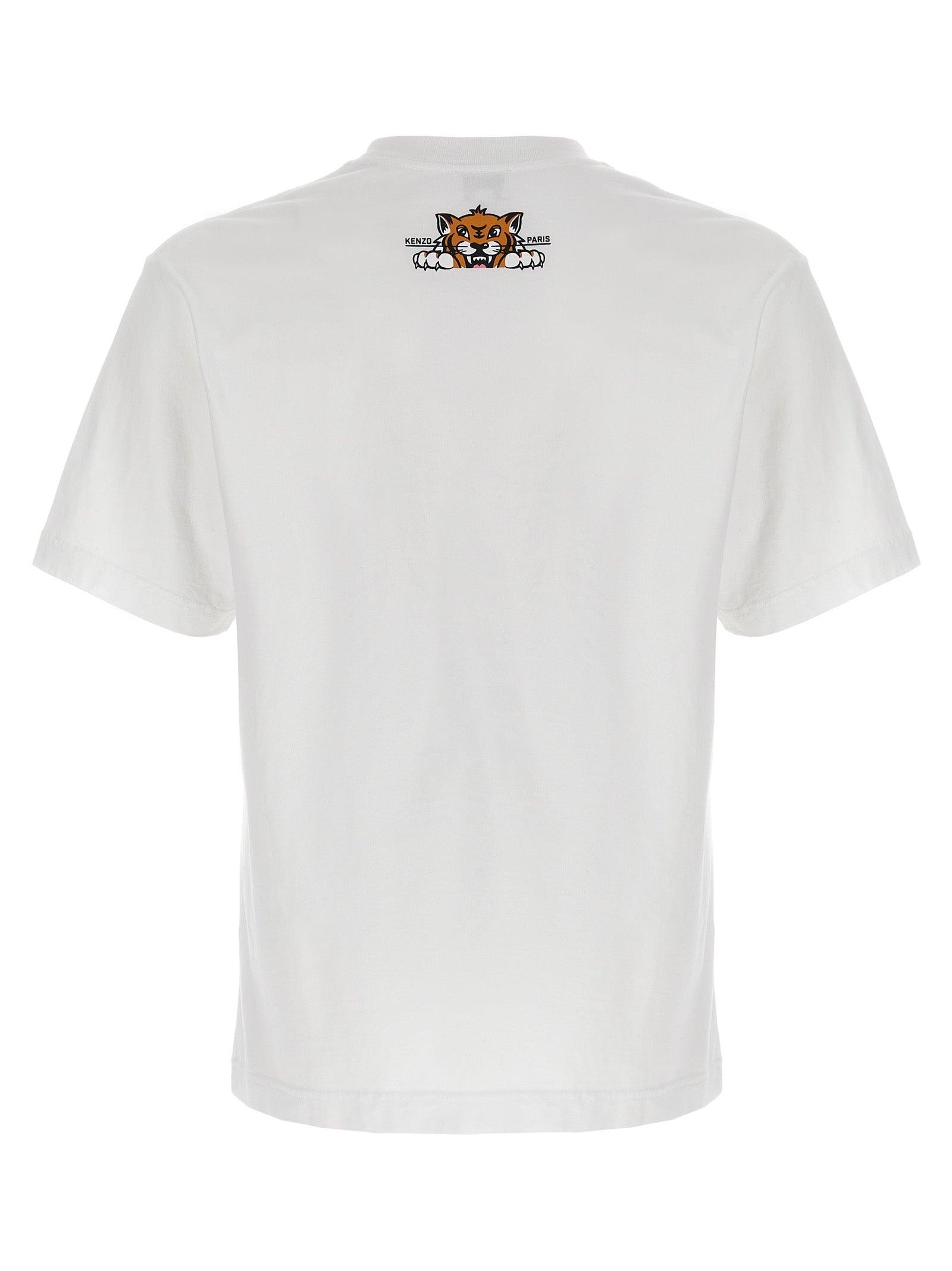 KENZO Happy Tiger Printed T-Shirt in White for Men | Lyst Canada