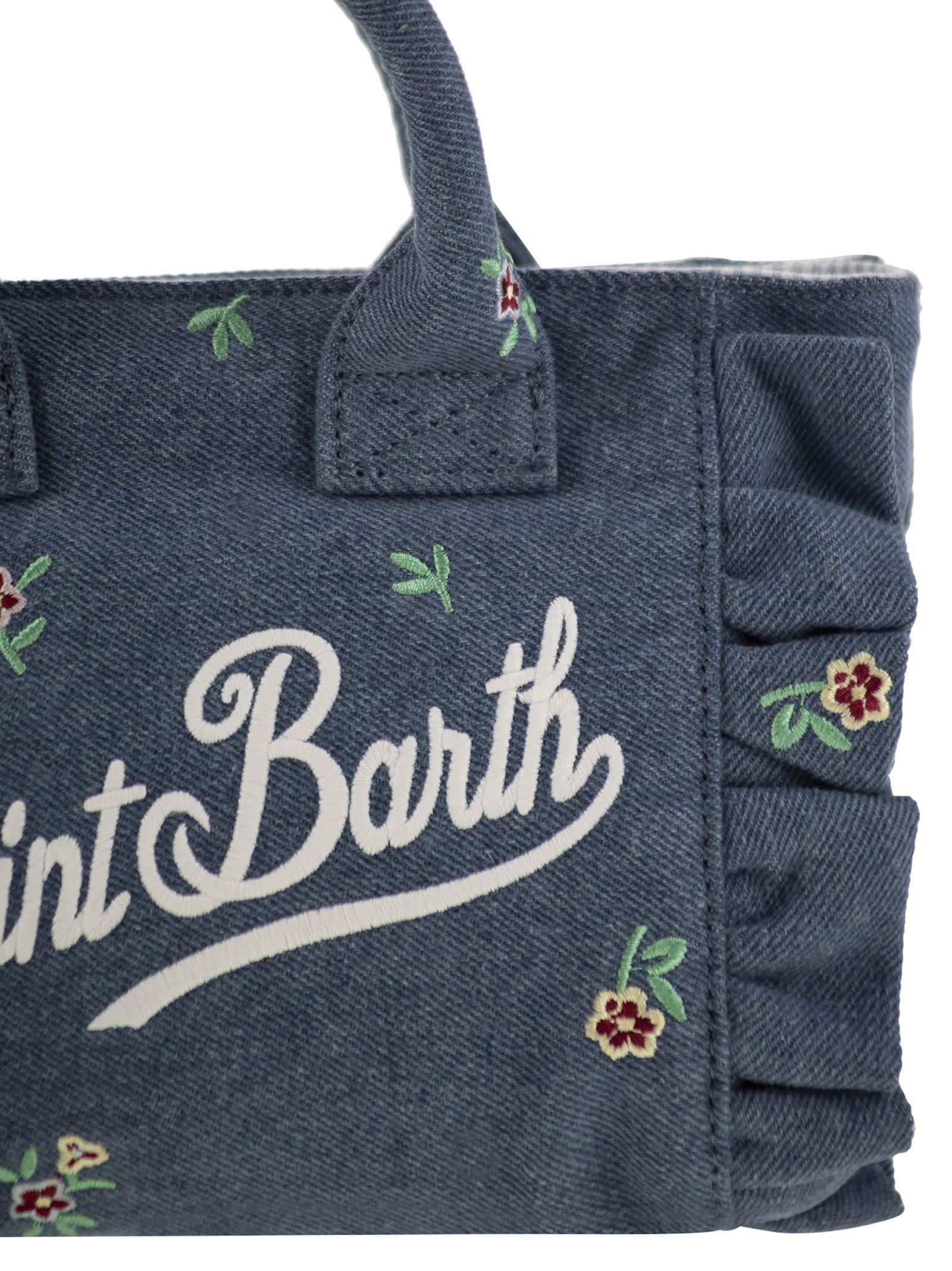 Vanity Mini Volant Denim Handbag Mc2 Saint Barth de color