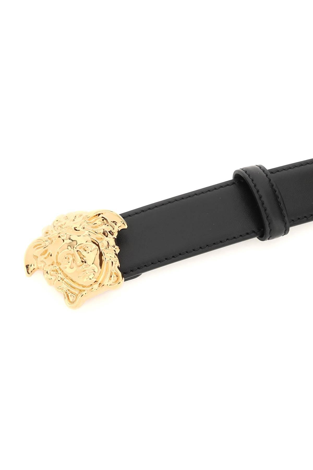 Versace Medusa Buckle Leather Belt in Black for Men | Lyst
