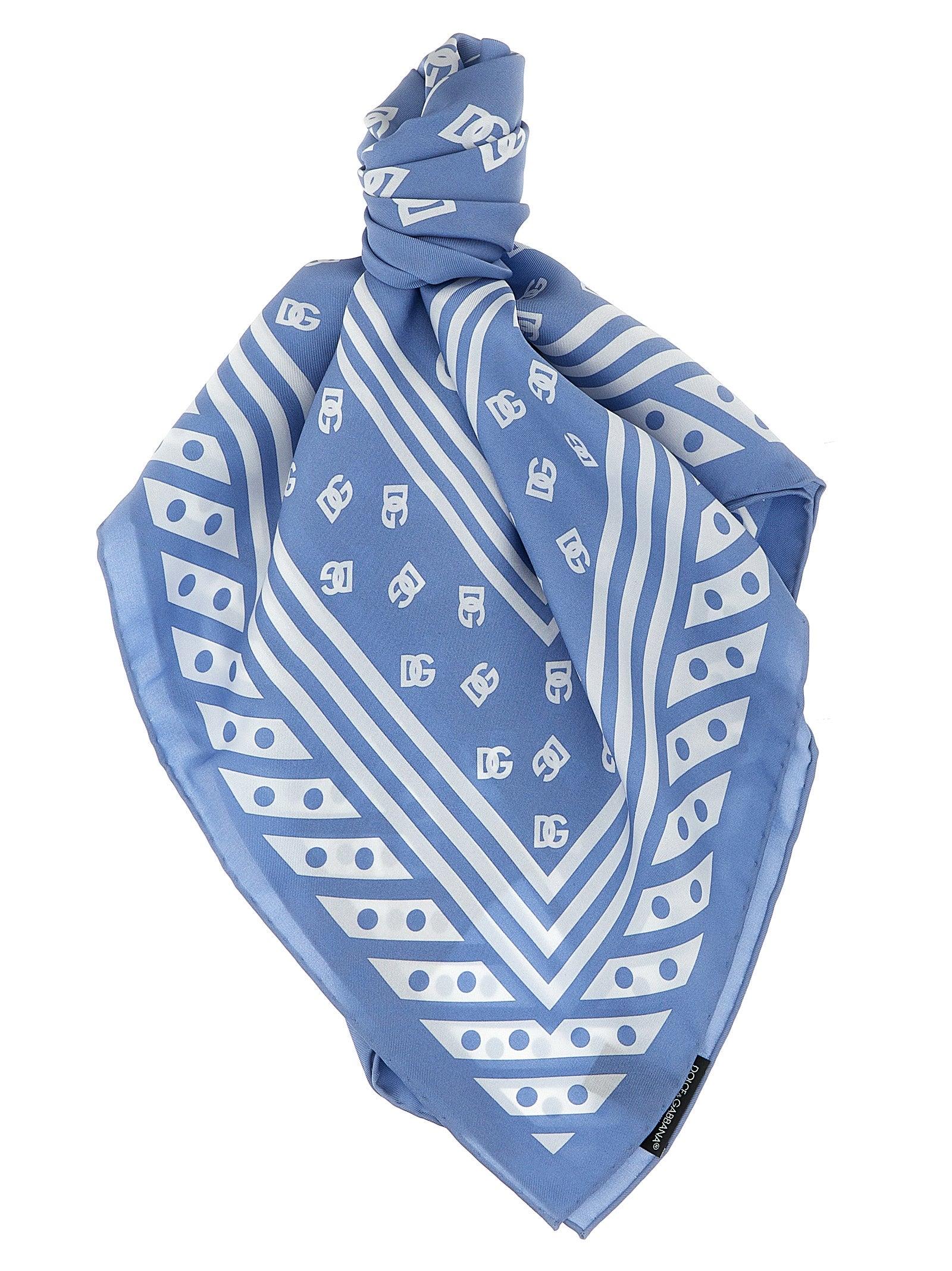 Dolce Gabbana Logo Scarf in Blue Lyst Canada