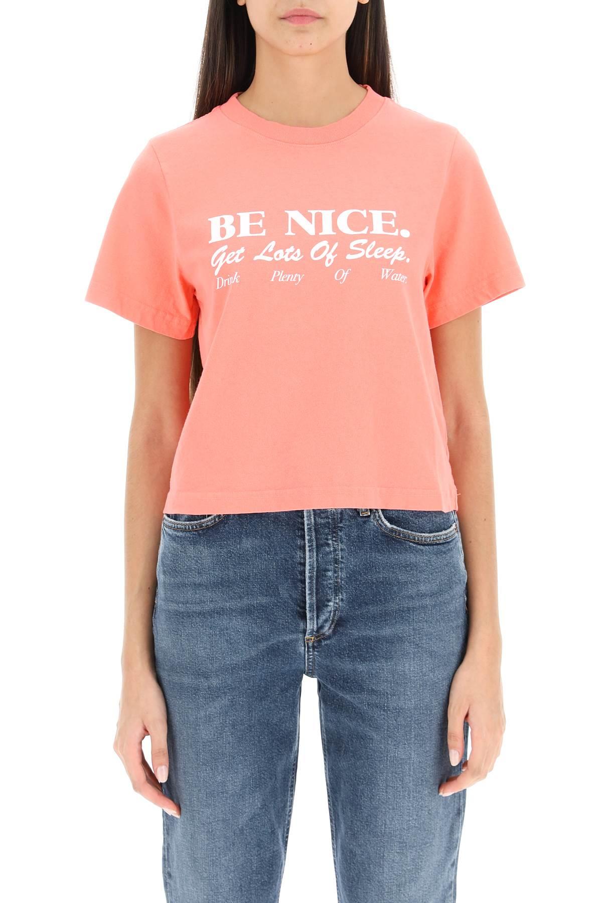 Sporty & Rich Porty Rich Be Nice Cropped T-shirt in Pink | Lyst