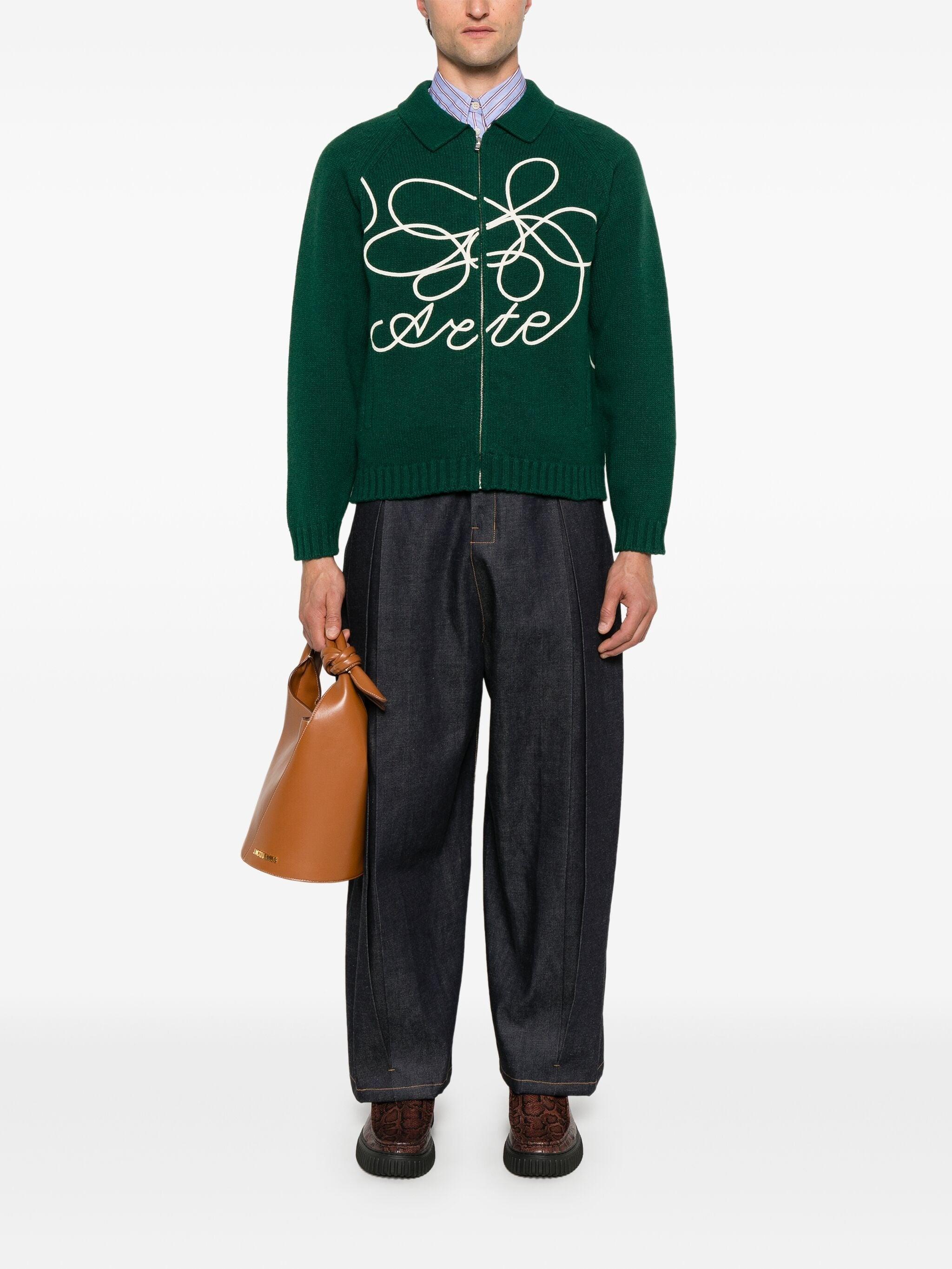 トップス arte antwerp FLOWER LOGO KNIT GREEN Arte Antwerp - Flower