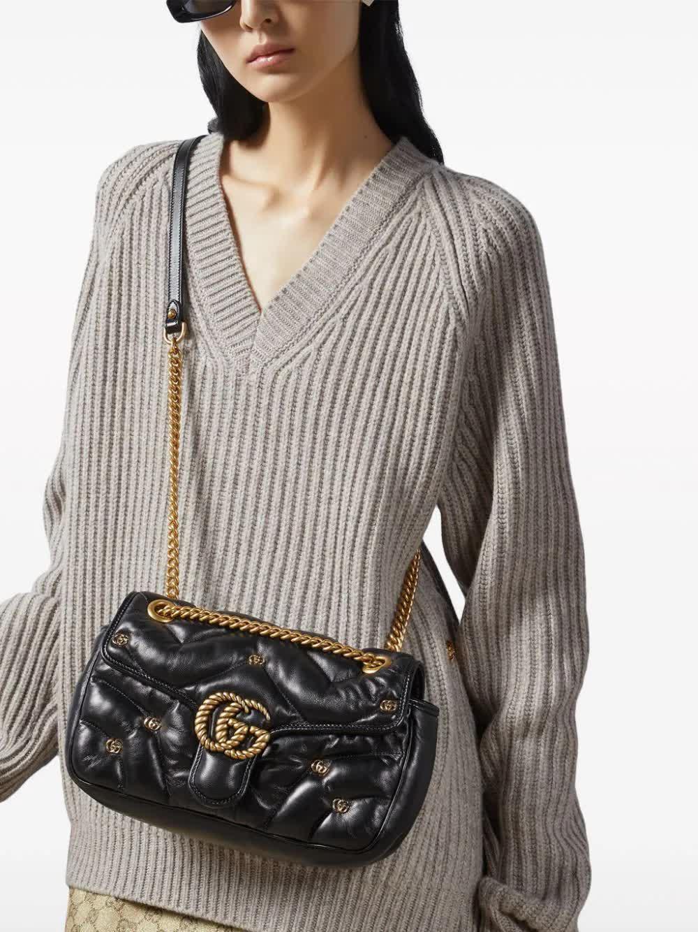 Gg marmont small shoulder bag black new arrivals