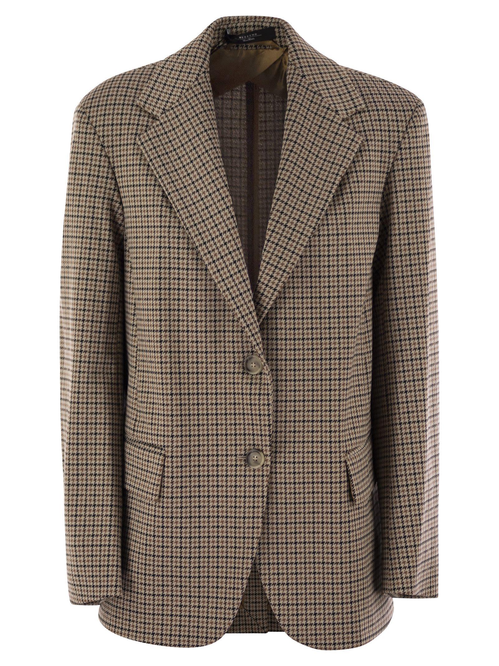 WEEKEND MAX MARA VELETTAブレザー Weekend by Maxmara Veletta Jacquard Jersey Blazer in Brown