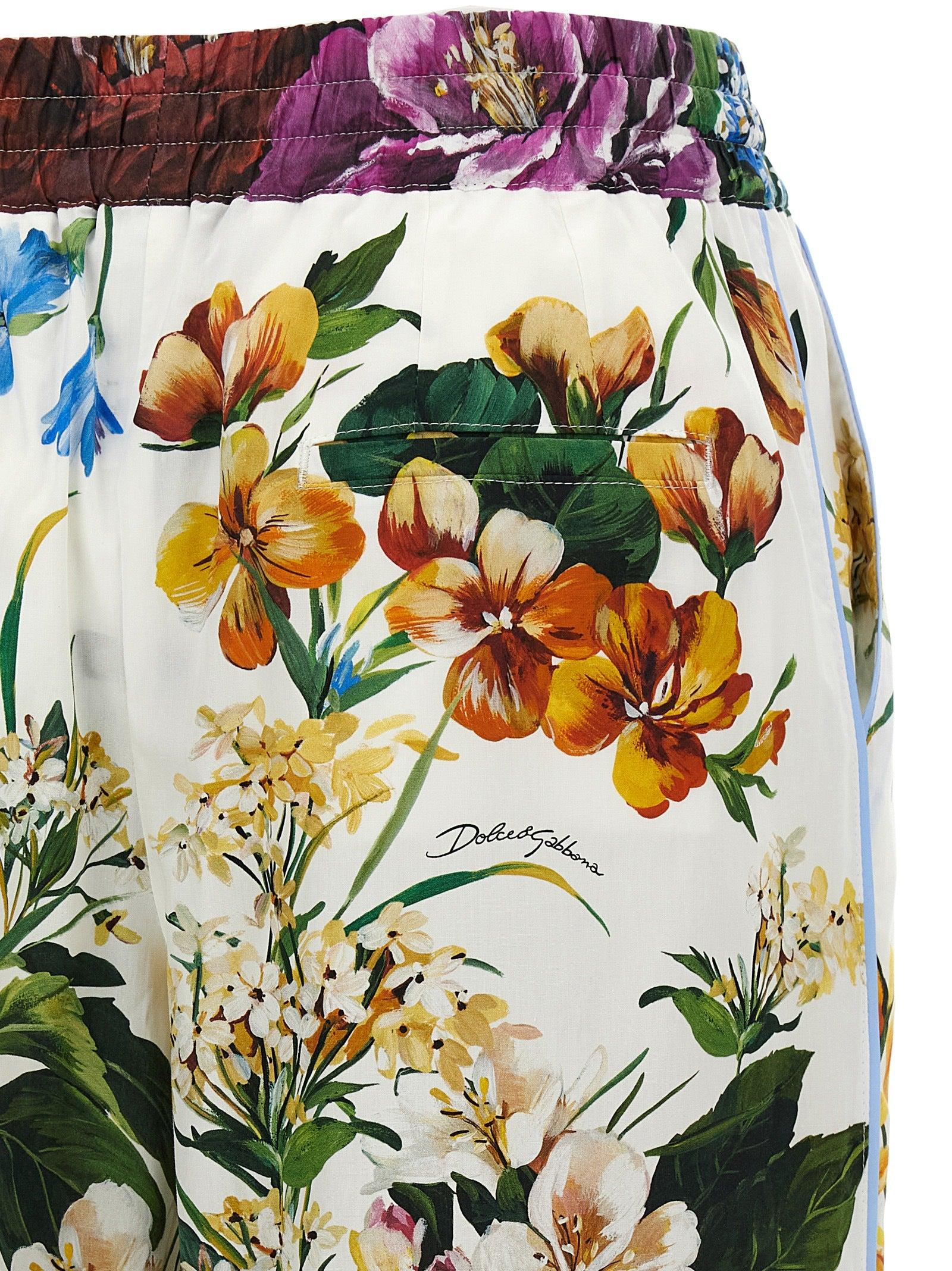 パンツ Dolce & Gabbana 'Bouquet' pajama pants Dolce & Gabbana 'Bouquet' Pajama Pants in White | Lyst