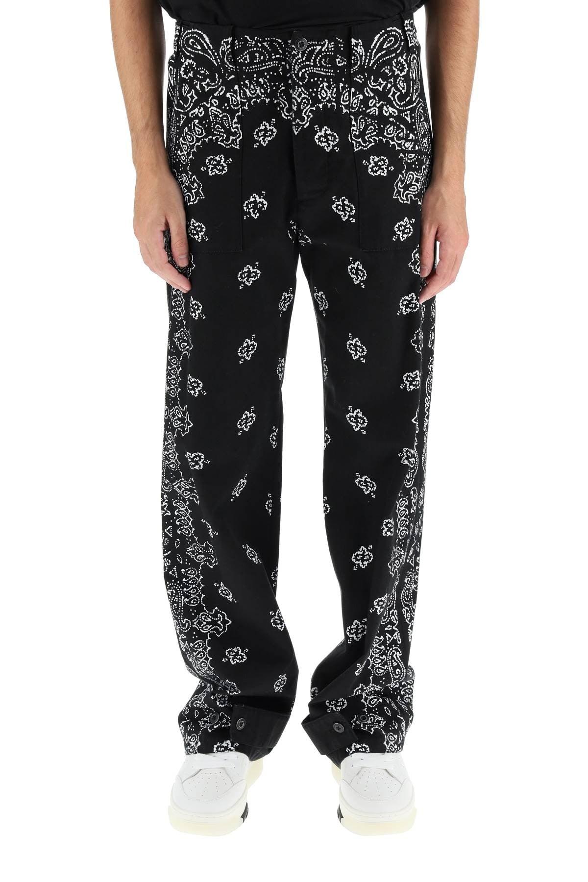 Amiri Bandana Print Cotton Pants in Black for Men | Lyst