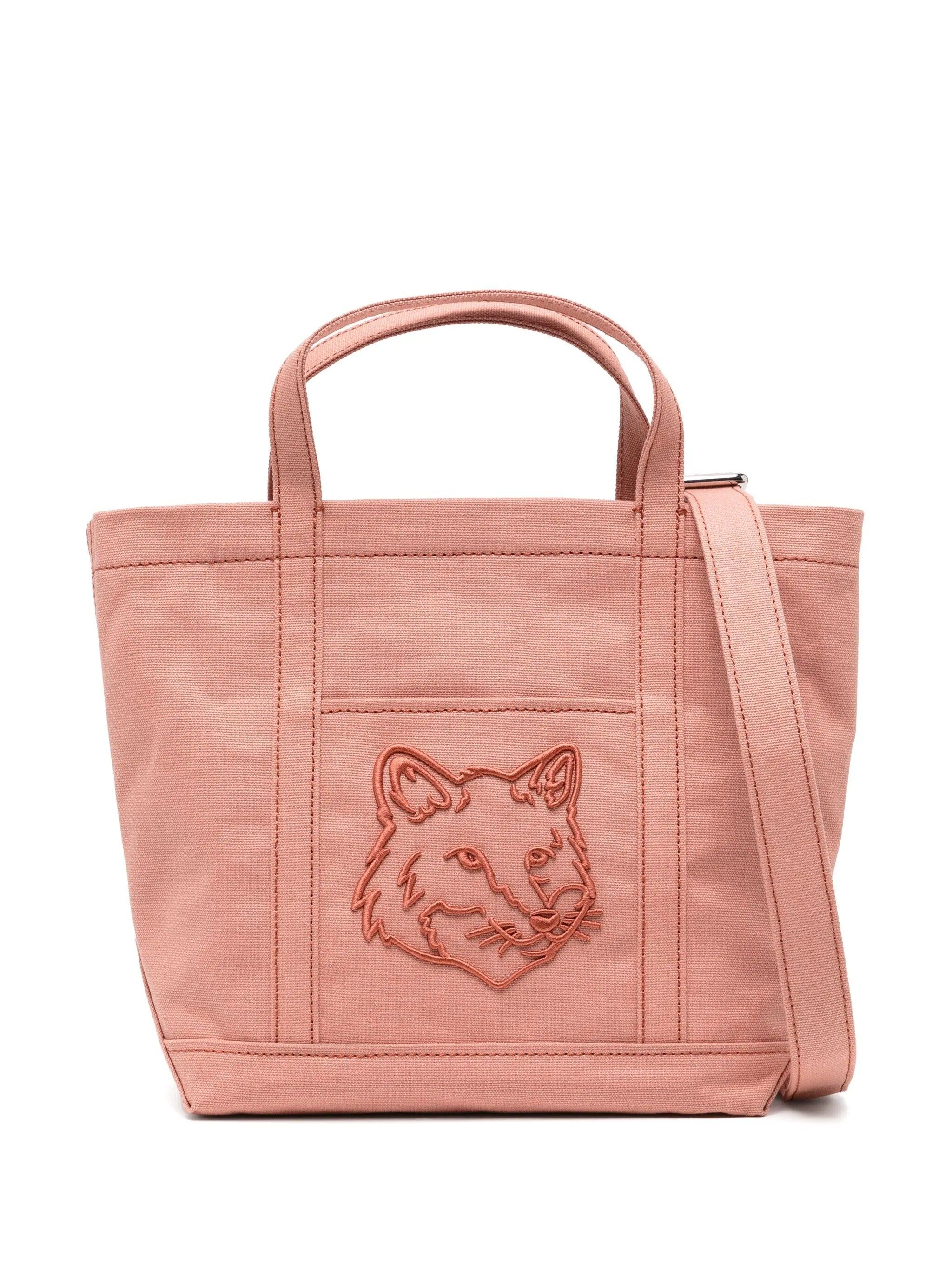 トートバッグ Fox Head Small Shopper Bag - Maison Kitsune - Cotton - Pink FOX HEAD SMALL TOTE | Maison Kitsuné
