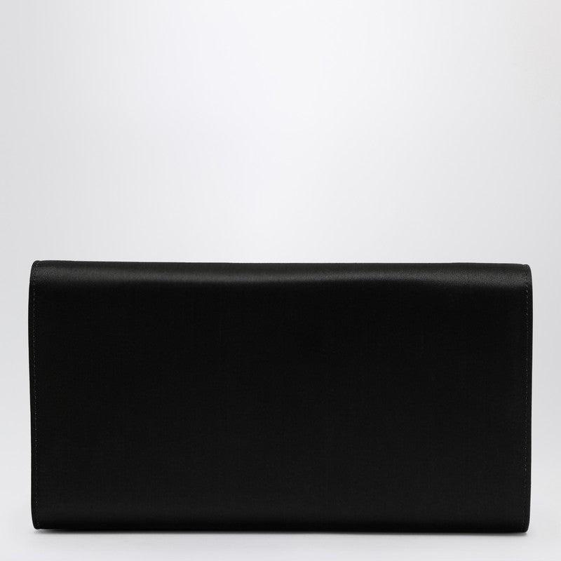 Roger Vivier Satin Clutch Bag With Buckle in Black | Lyst