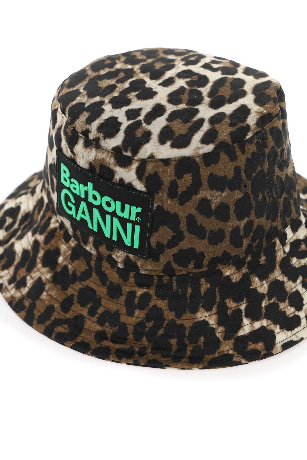 Leopard Bucket Ganni Wide Brim Hat Ganni Beige Black Recycled Tech