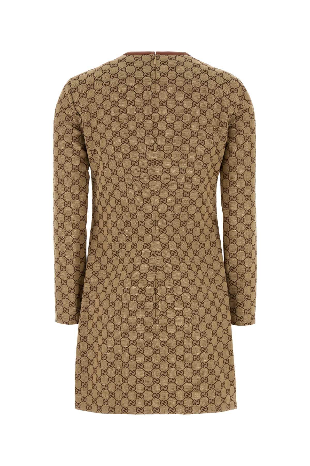 gucci brown dress Gucci Dress with GG pattern | Women's