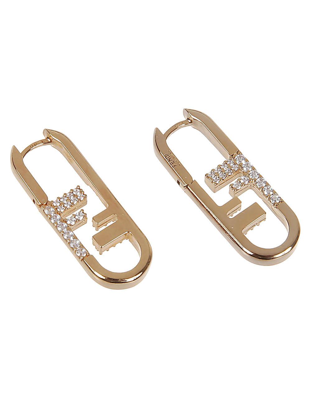 Fendi O'Lock Earrings in White | Lyst