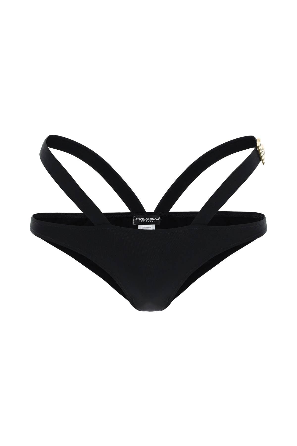 Dolce & Gabbana Double Band Bikini Bottom in Black | Lyst