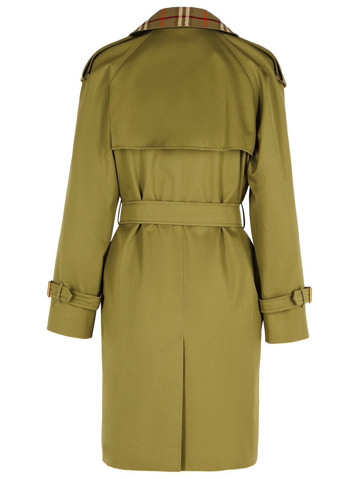 トレンチコート BURBERRY SAGE GREEN GABARDINE CASTLEFORD TRENCH COAT Long Gabardine Castleford Trench Coat in Hunter - Women