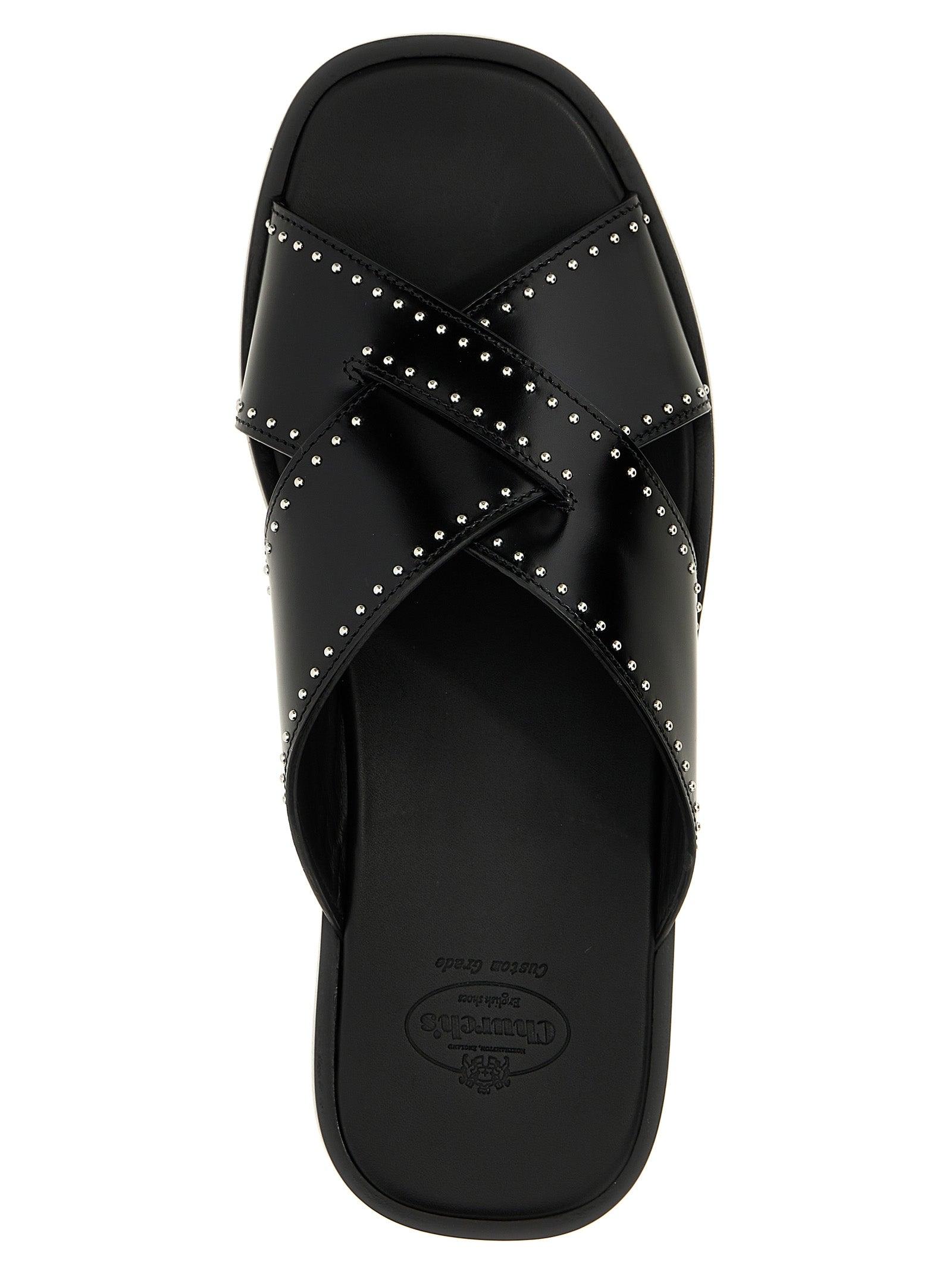 シューズ・サンダルその他 CHURCH'S Woman Flat sandals Black DX00019FG F0AXE Church's Flat sandals for Women | Online Sale up to 58% off