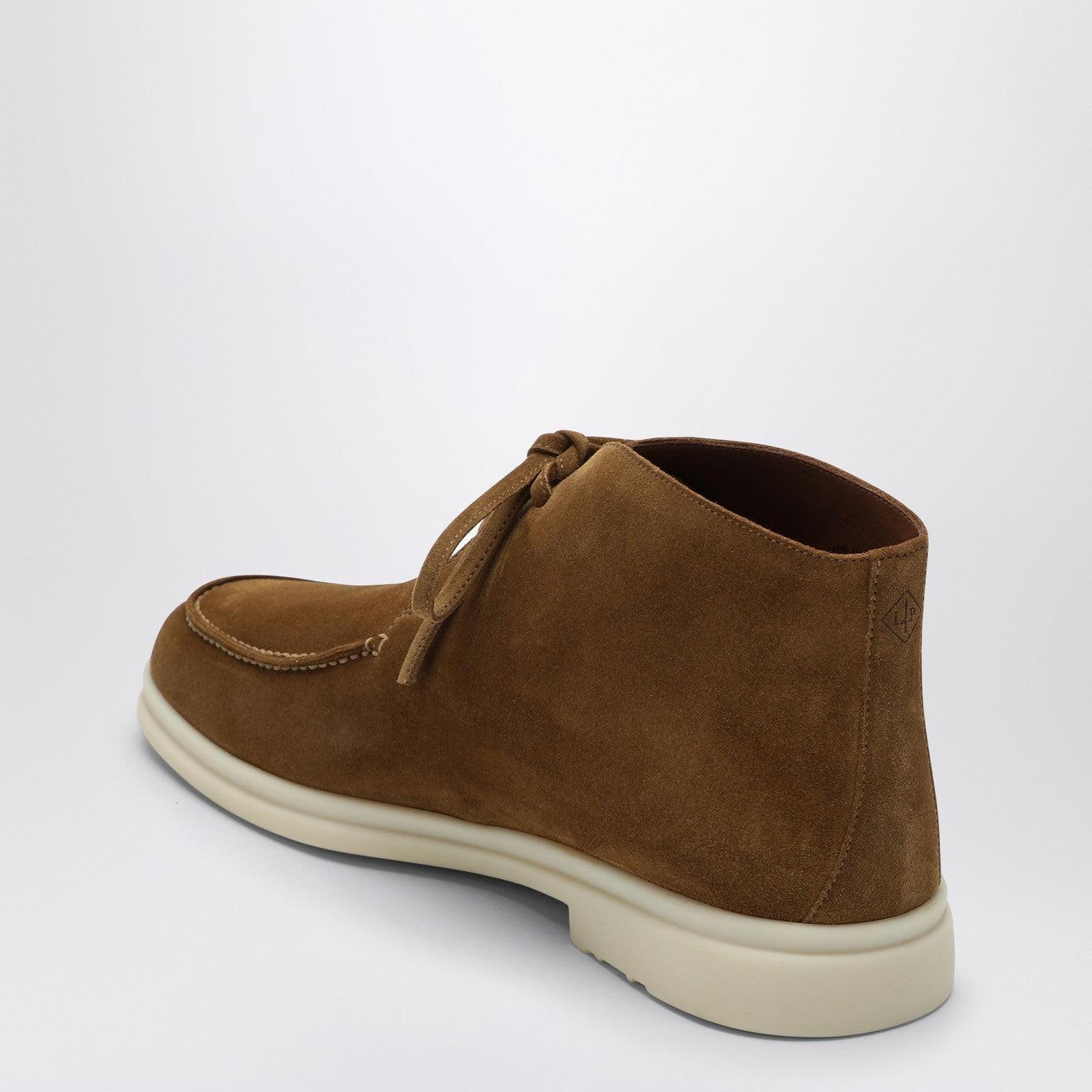 Loro Piana Men\'s Chukka Boots in Dark Brown Suede with Tan Sole Loro Piana Men main image 4