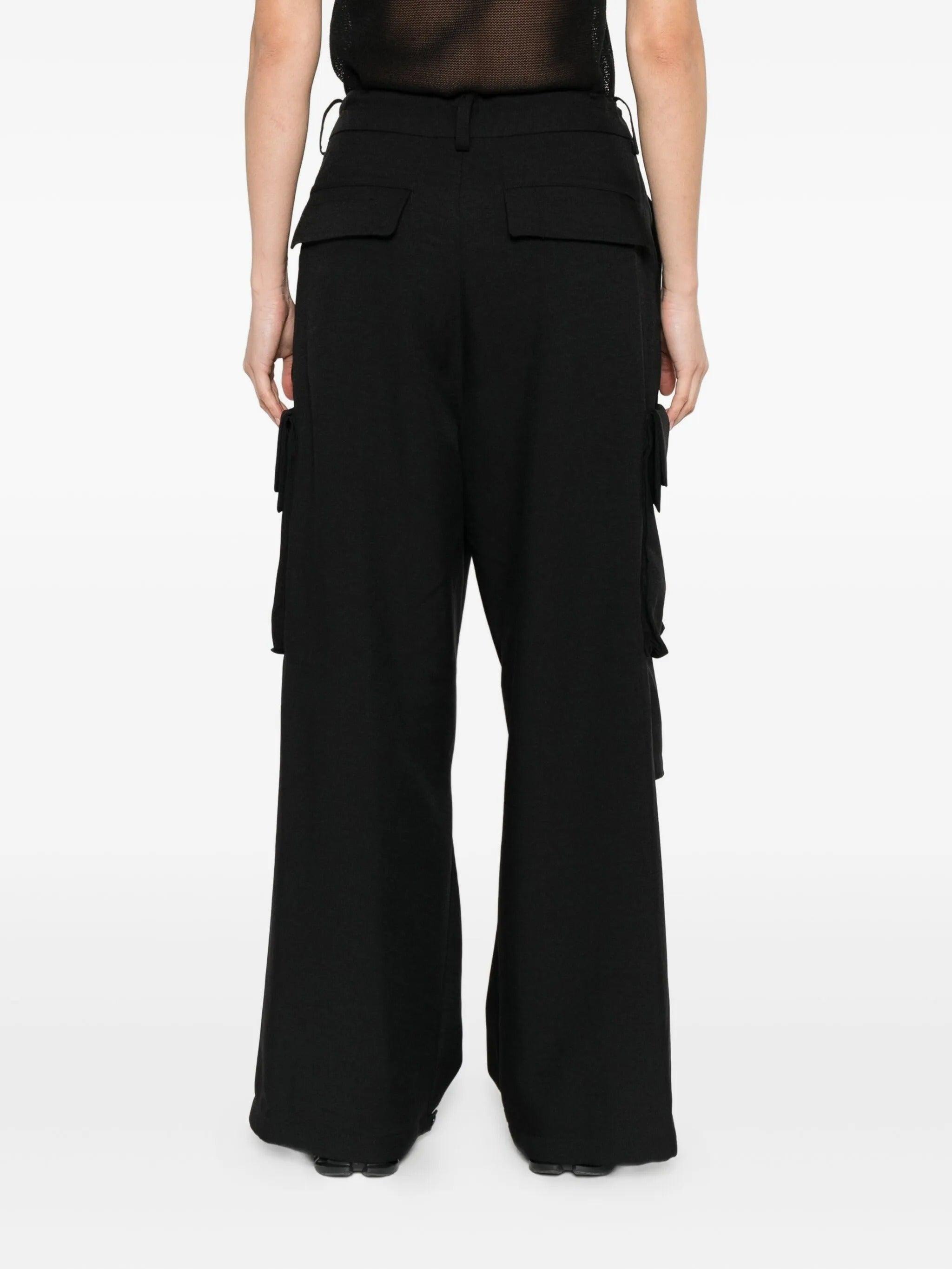 ボトムスその他 Y 3 Women Pants LJD1761 Black Y's BORN PRODUCT] COTTON TWILL CUFFED HEM CARGO PANTS – THE