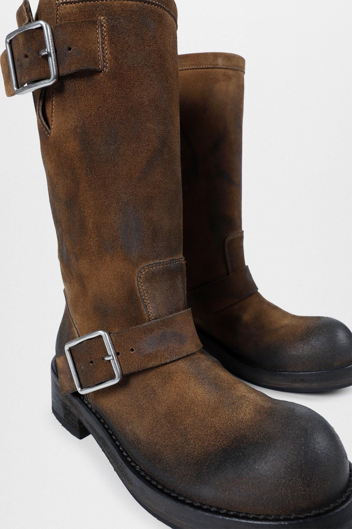Ann Demeulemeester Sarith Engineer Biker Boots With Buckles (2601