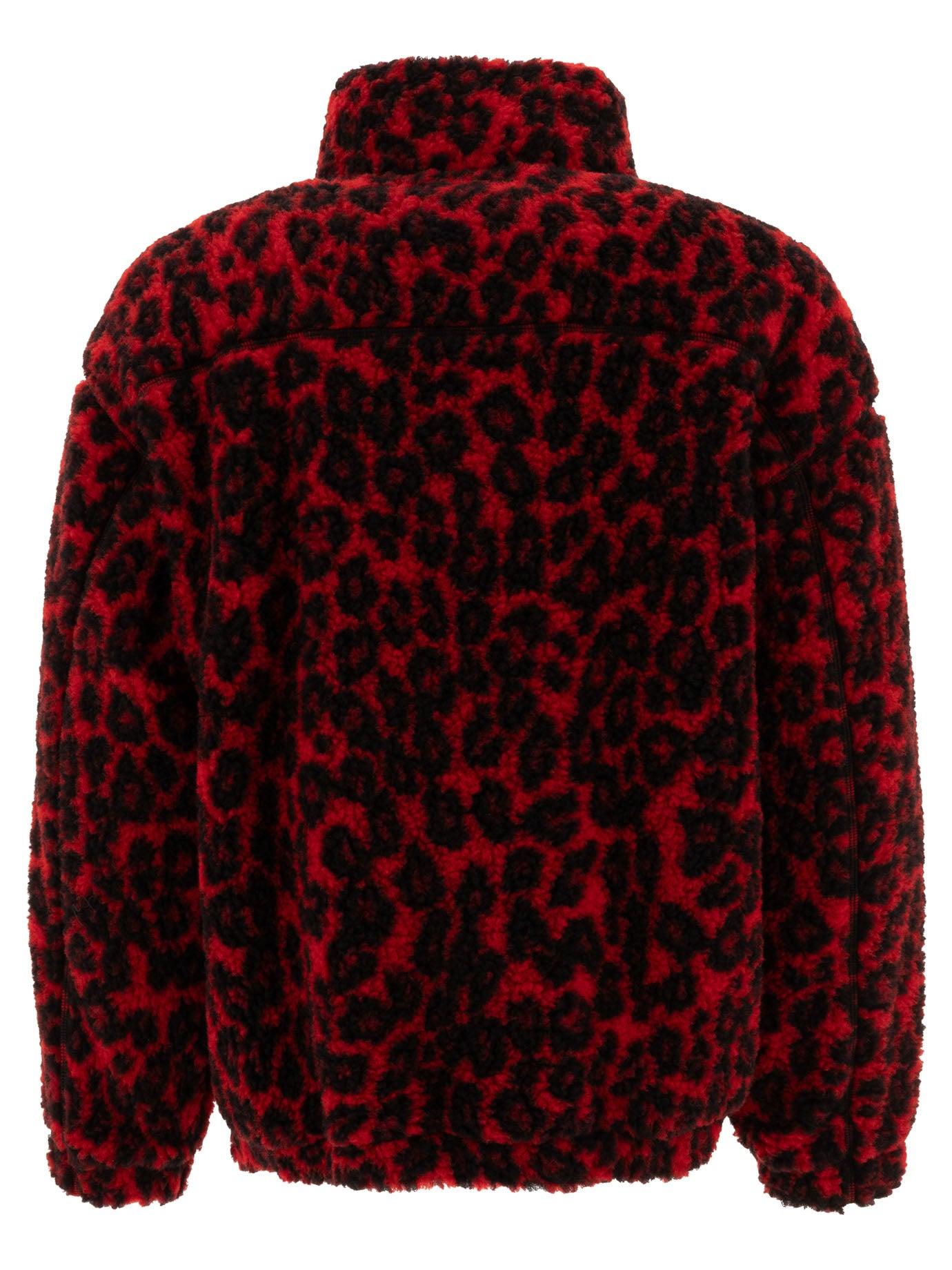 Alexander McQueen Leopard Print Fleece Jacket in Red for Men Lyst UK